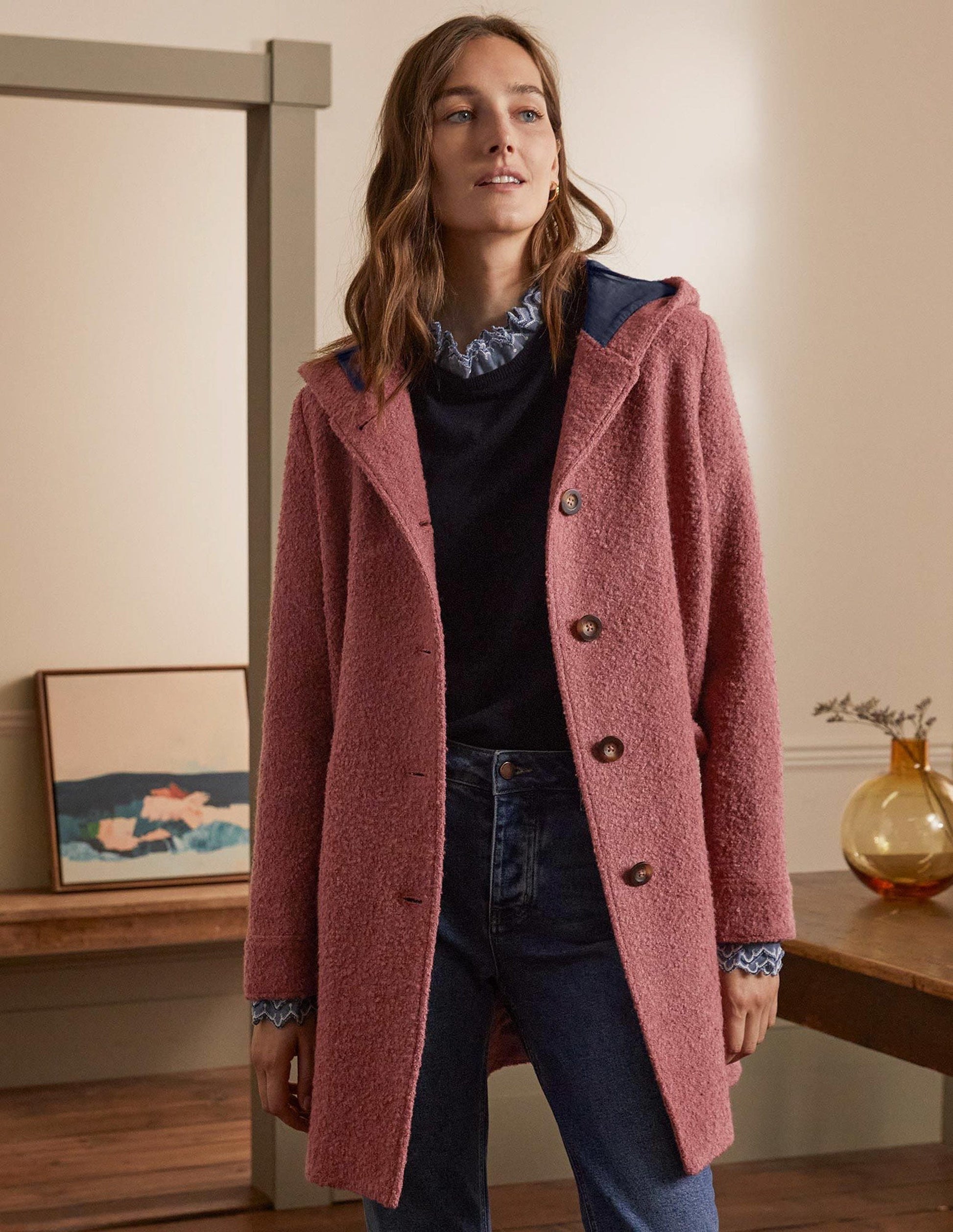 Cambridge Textured Coat-Dusty Rose-5