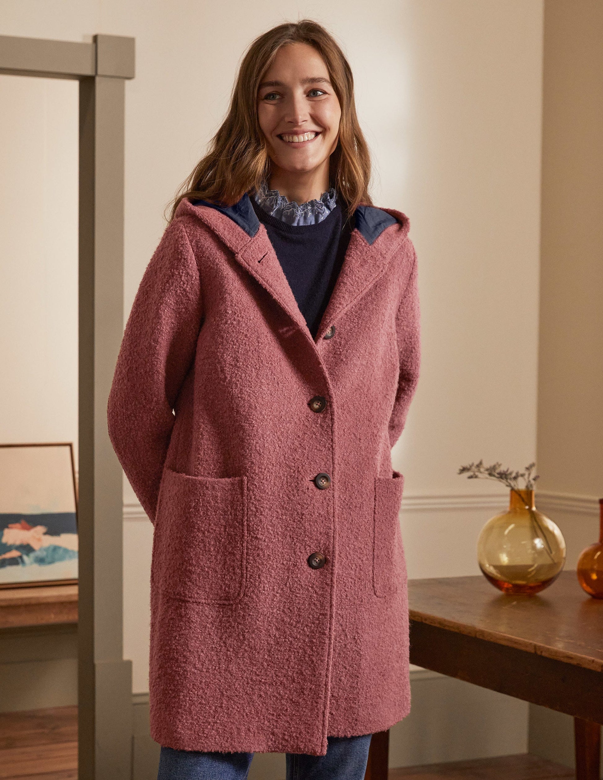 Cambridge Textured Coat-Dusty Rose-3