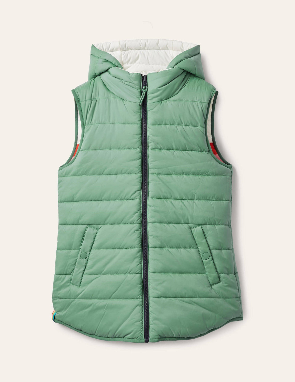 Reversible Lightweight Gilet-Ivory Stripe - Image 7