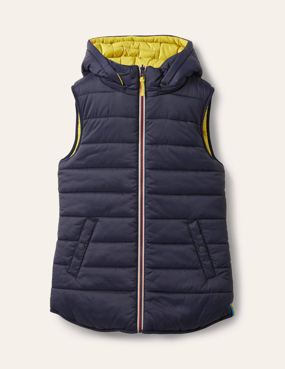 Reversible Lightweight Gilet-Navy/Mimosa-5