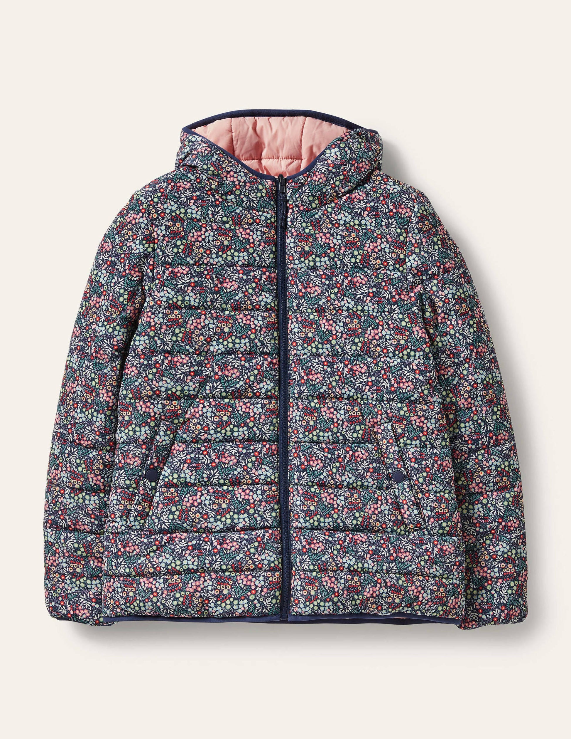 Reversible Puffer Jacket-Night Blue, Enchanting Forest-5