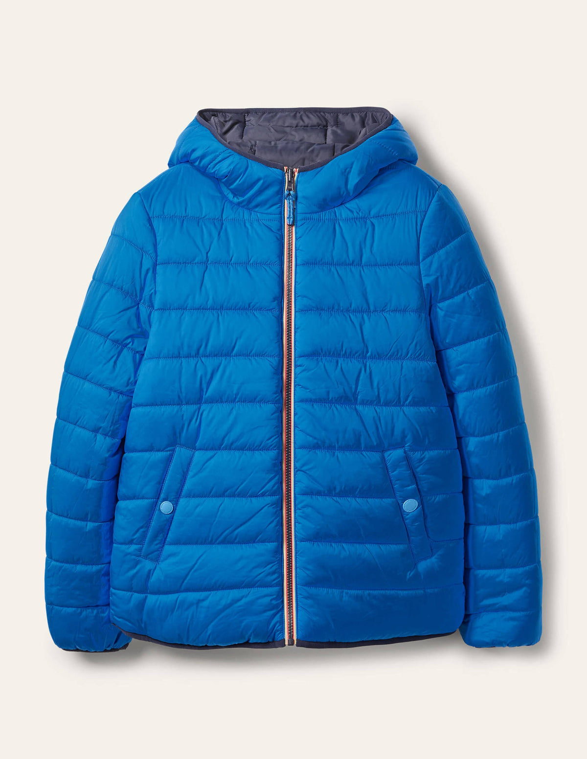 Reversible Puffer Jacket-Navy Stripe/Moroccan Blue - Image 7