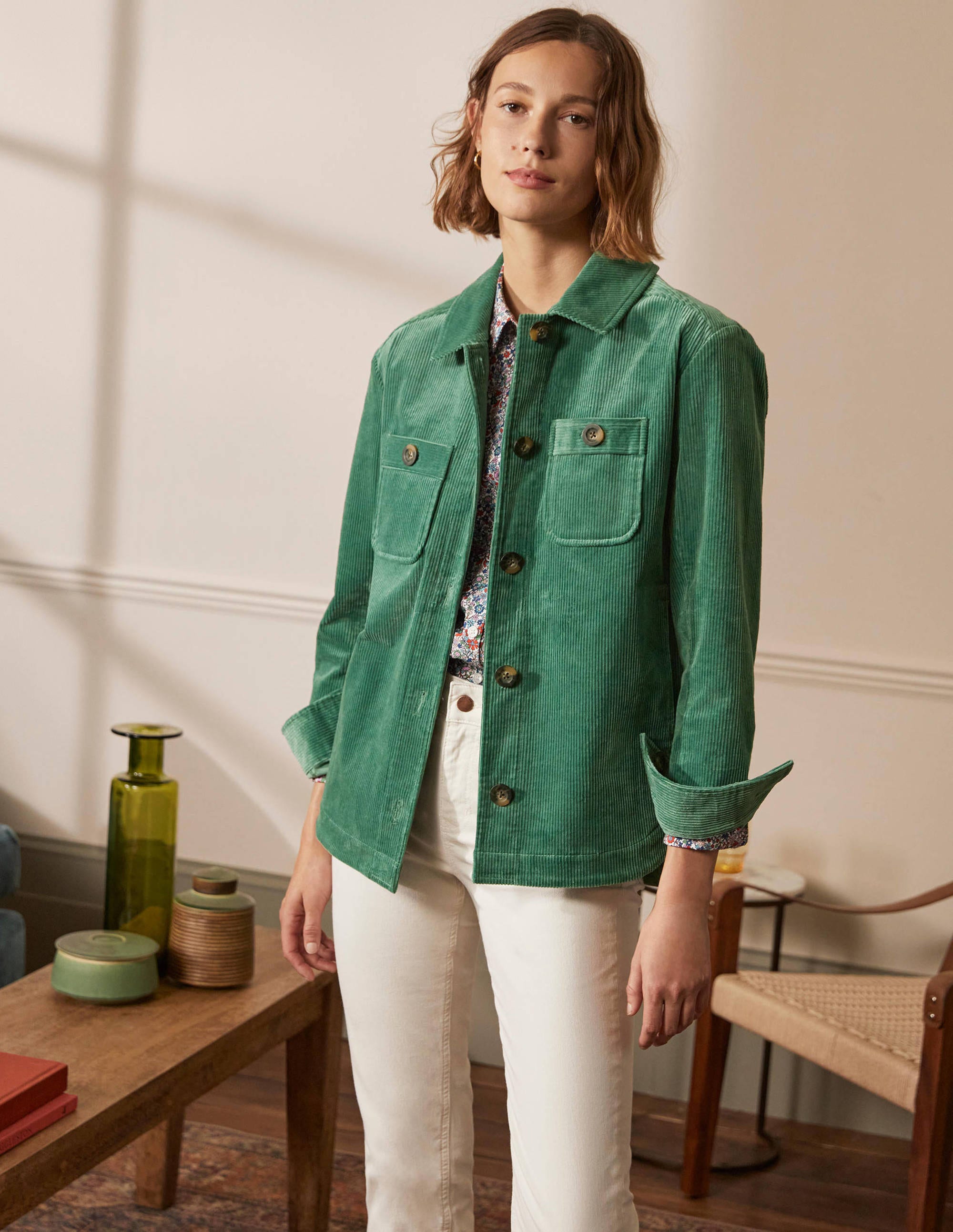 Cord Shacket-Sage Green - Image 4