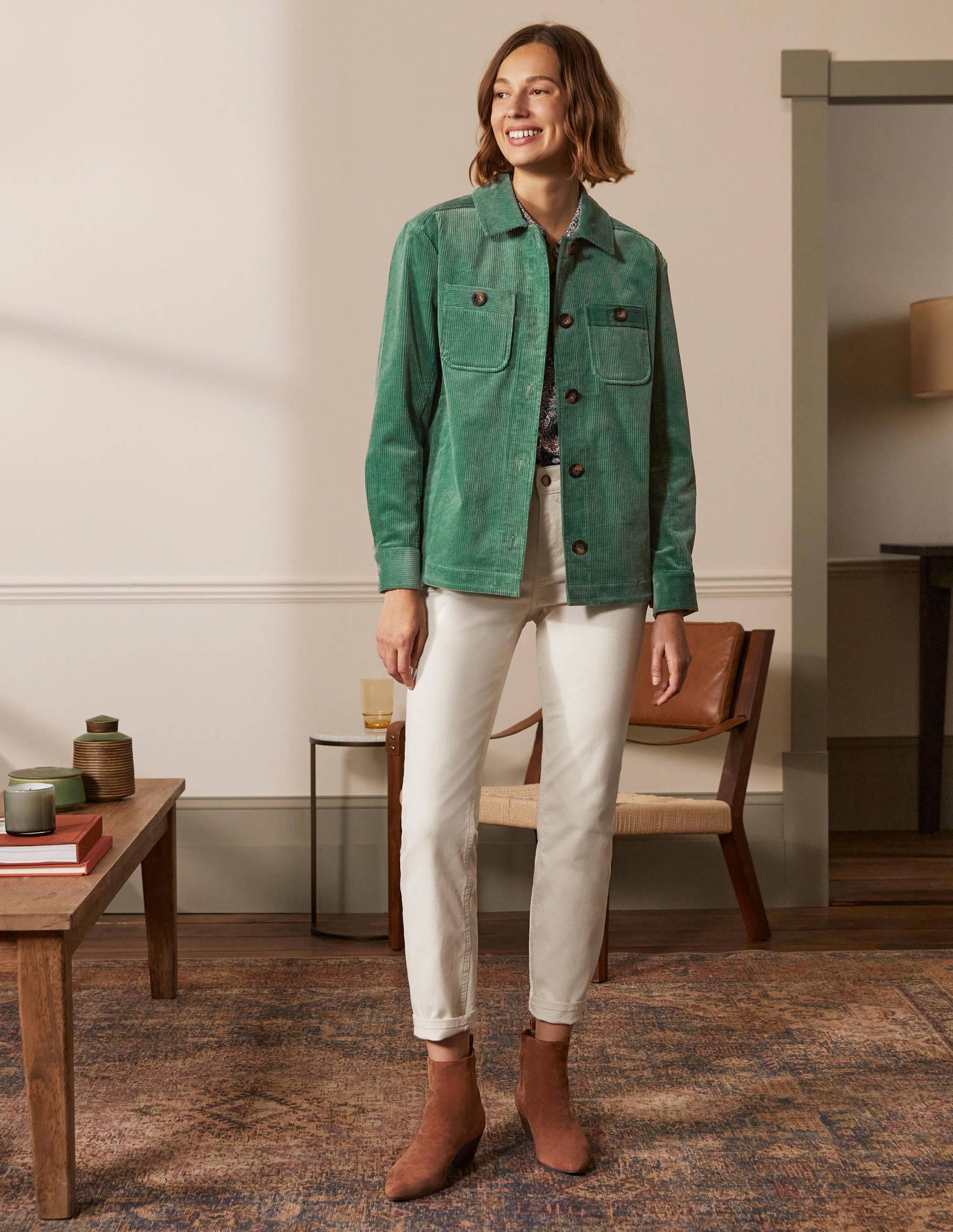 Cord Shacket-Sage Green - Image 3