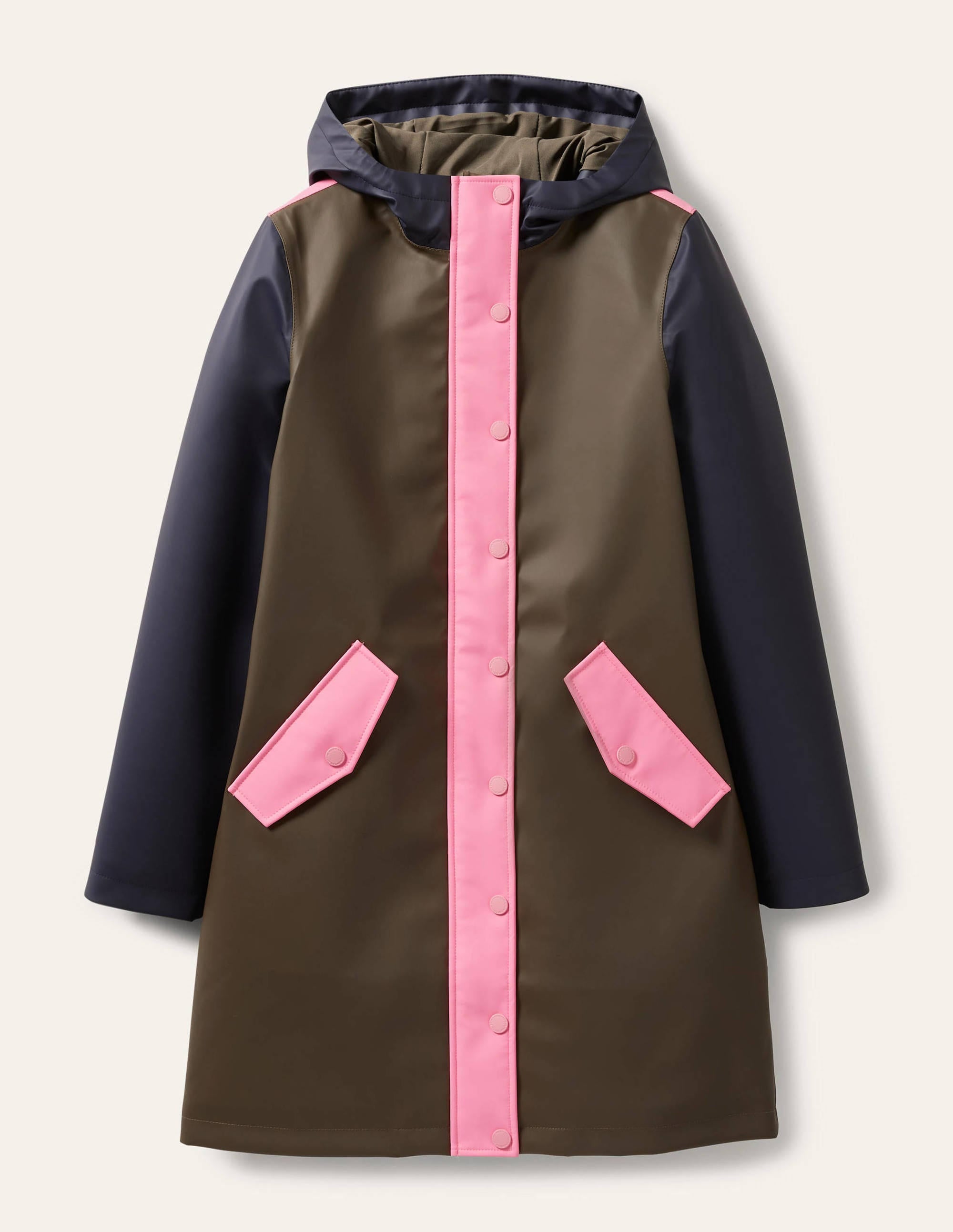 Morris Waterproof Mac-Khaki and Navy Colourblock - Image 5