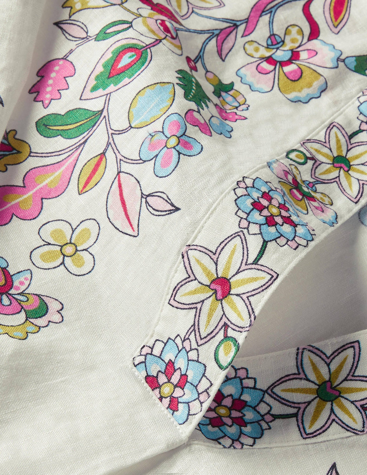 Hannah Linen Shirt-Ivory, Kaleidoscopic Floral-6