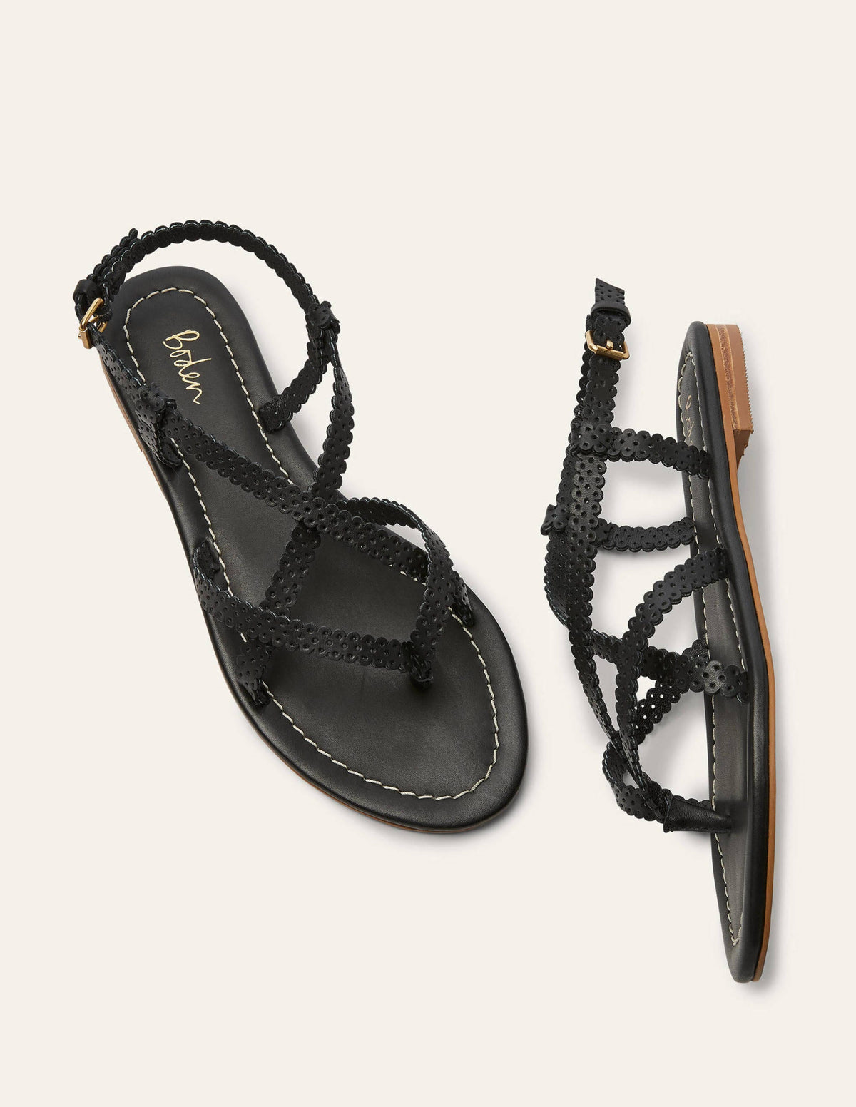 Deborah Strappy Sandals-Black - Image 1