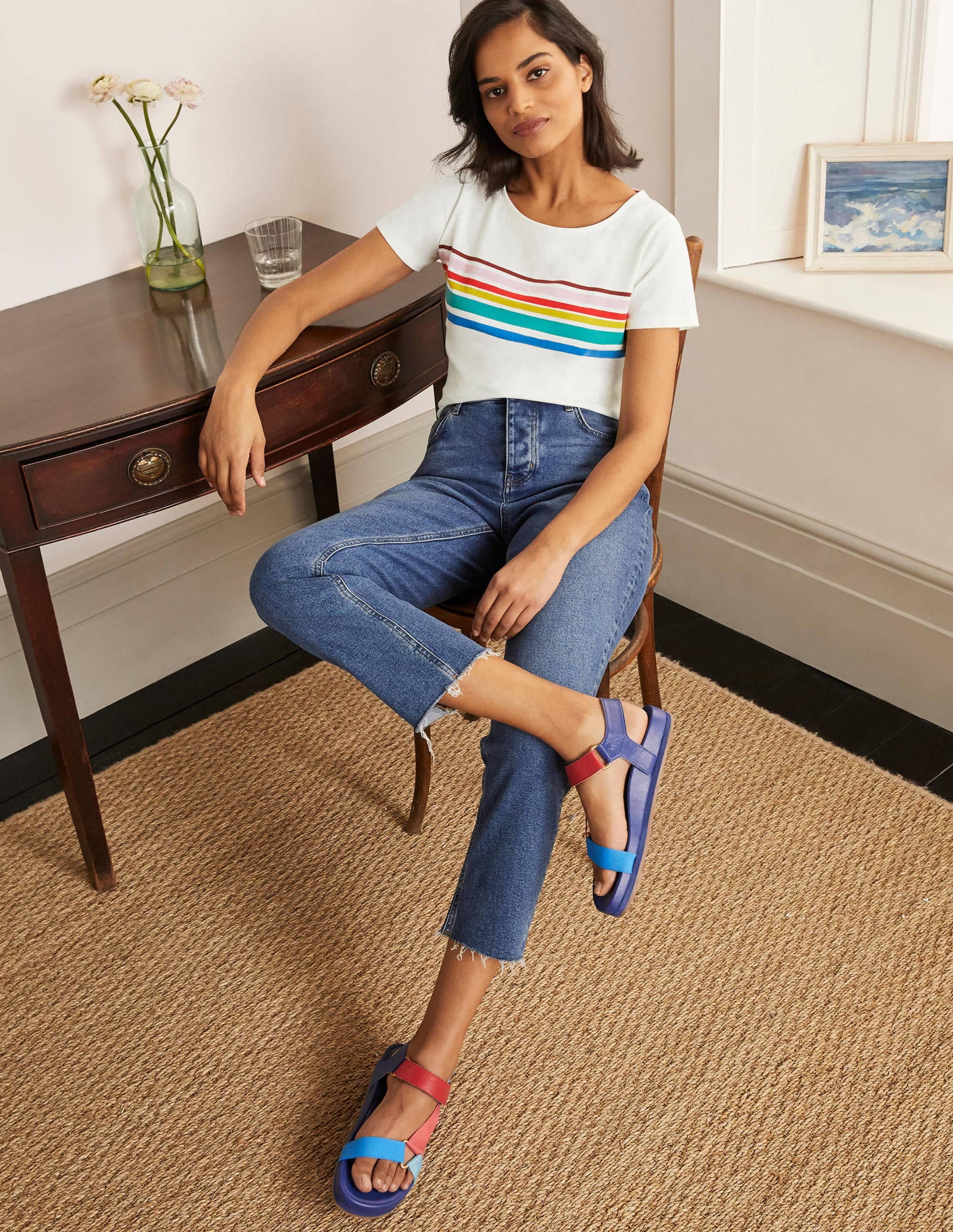 Short Sleeve Breton T-Shirt-Rainbow Chest Placement - Image 2