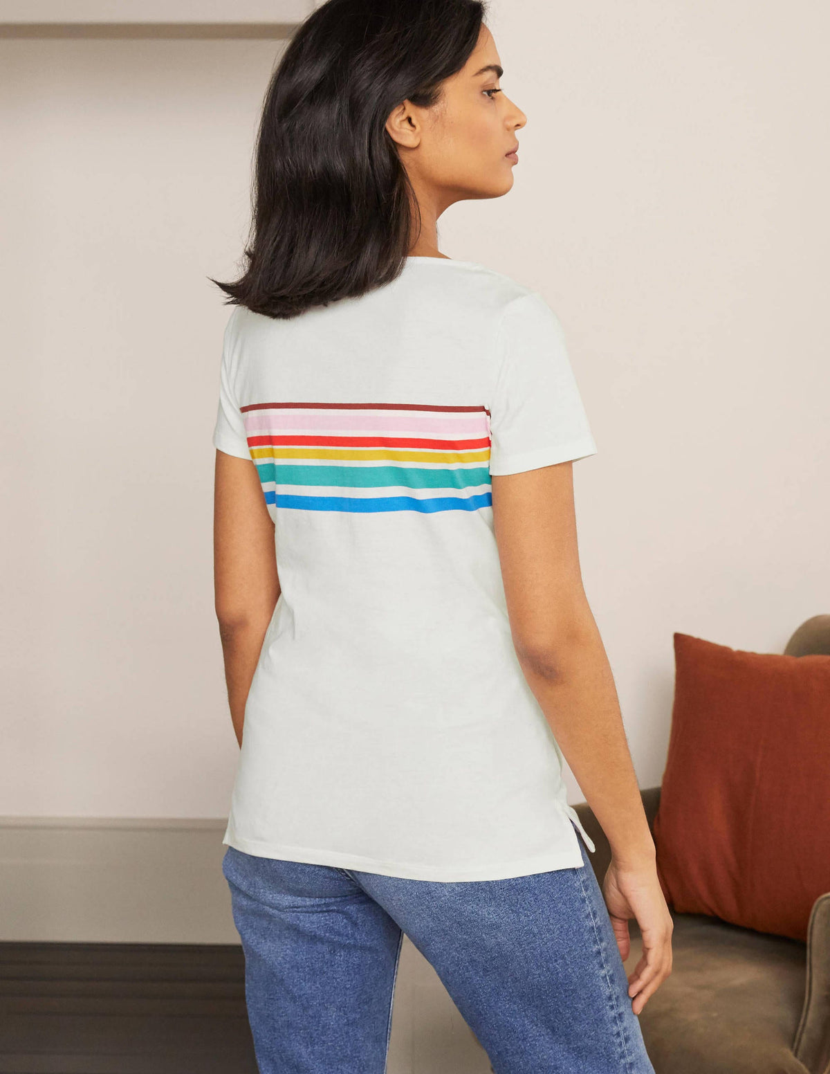 Short Sleeve Breton T-Shirt-Rainbow Chest Placement - Image 3