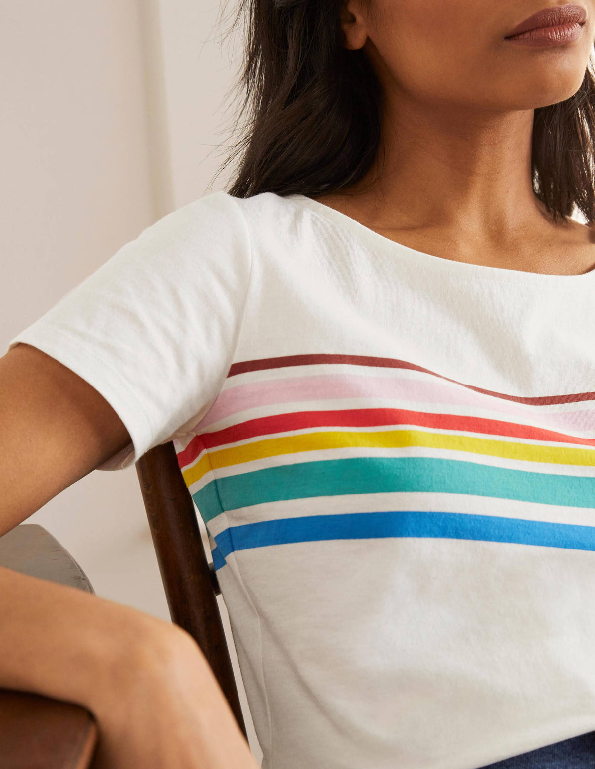 Short Sleeve Breton T-Shirt-Rainbow Chest Placement - Image 4