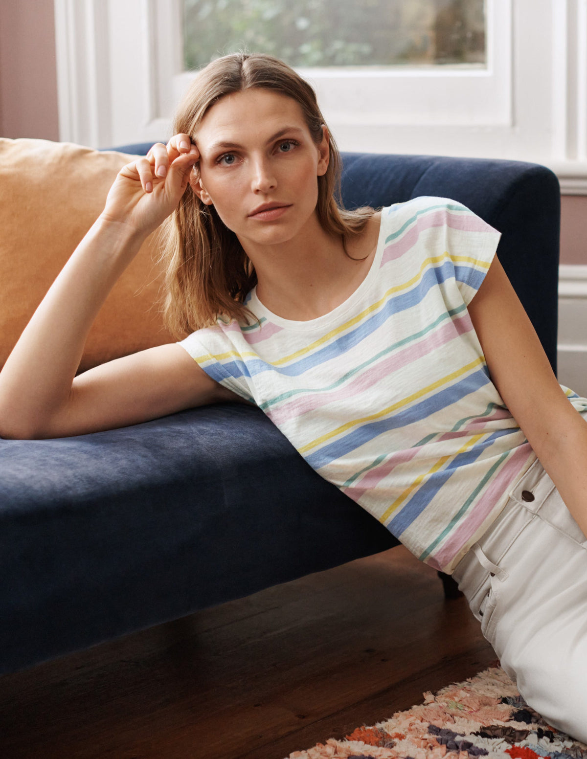 Robyn Jersey Tee-Pastel Multistripe - Image 6