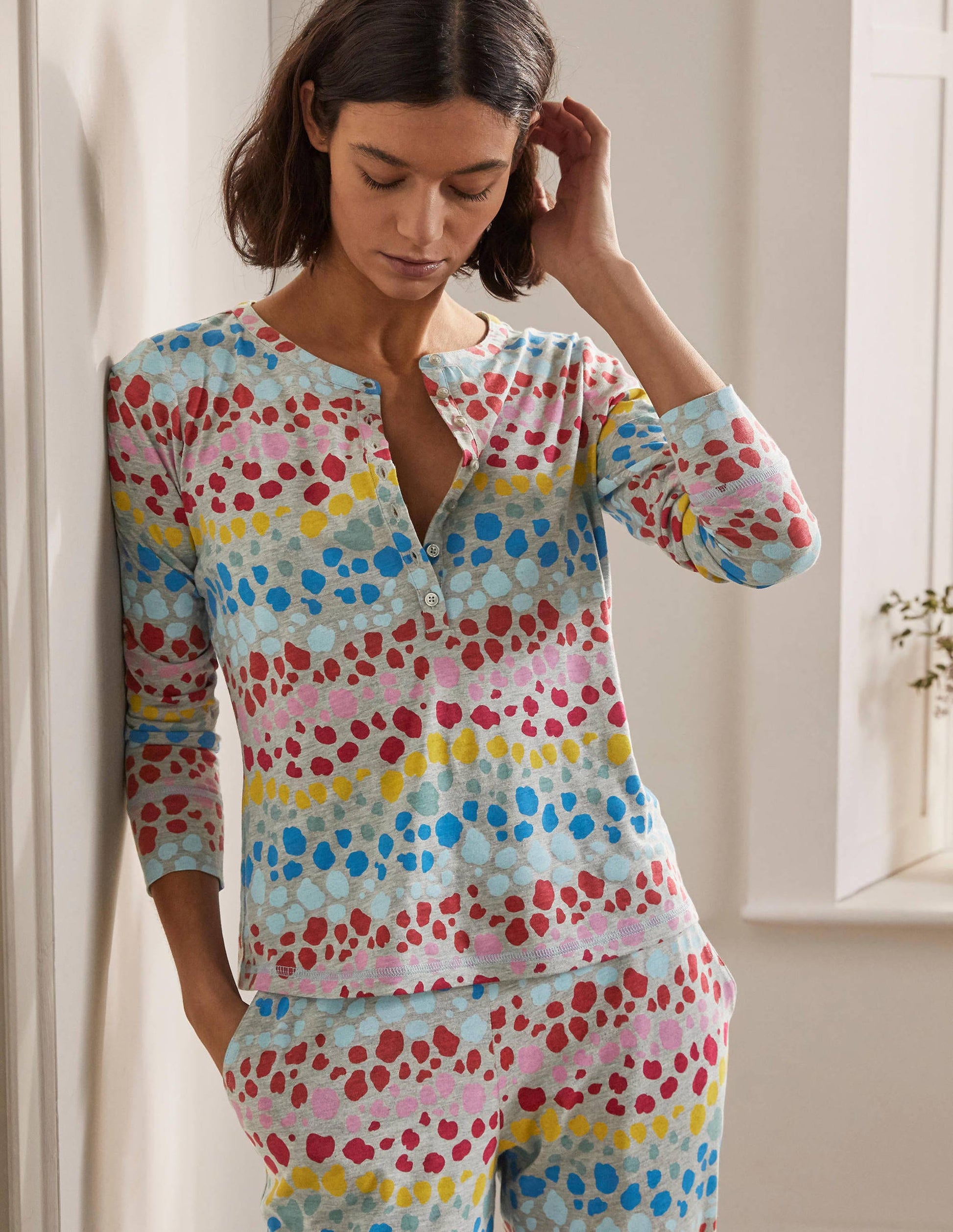 Alba Jersey Pyjama Top-Multi Rainbow Leopard-1