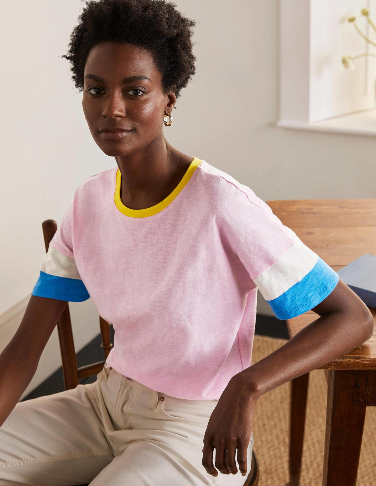 Clarissa Jersey T-shirt-Soft Peony - Image 1