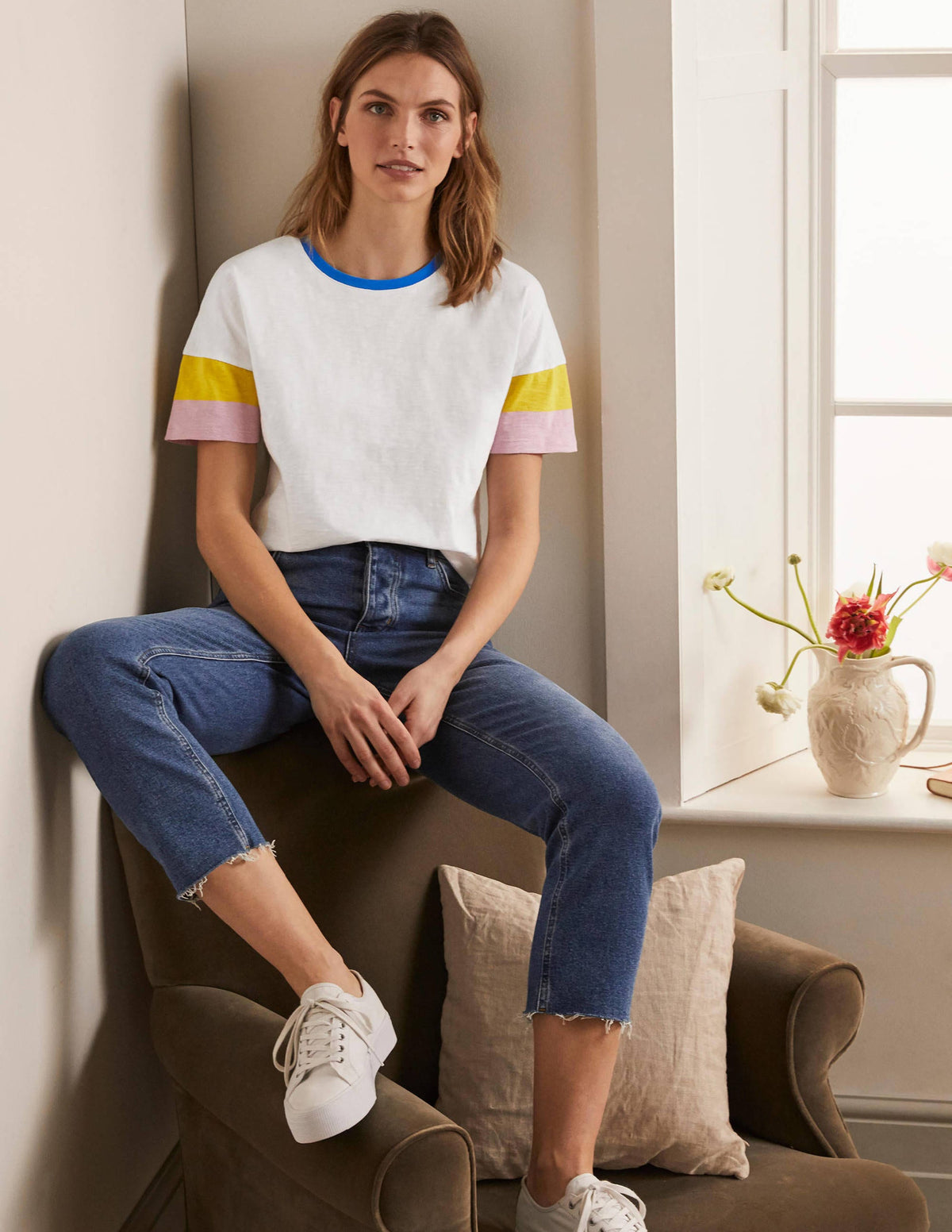 Clarissa Jersey T-shirt-White - Image 1