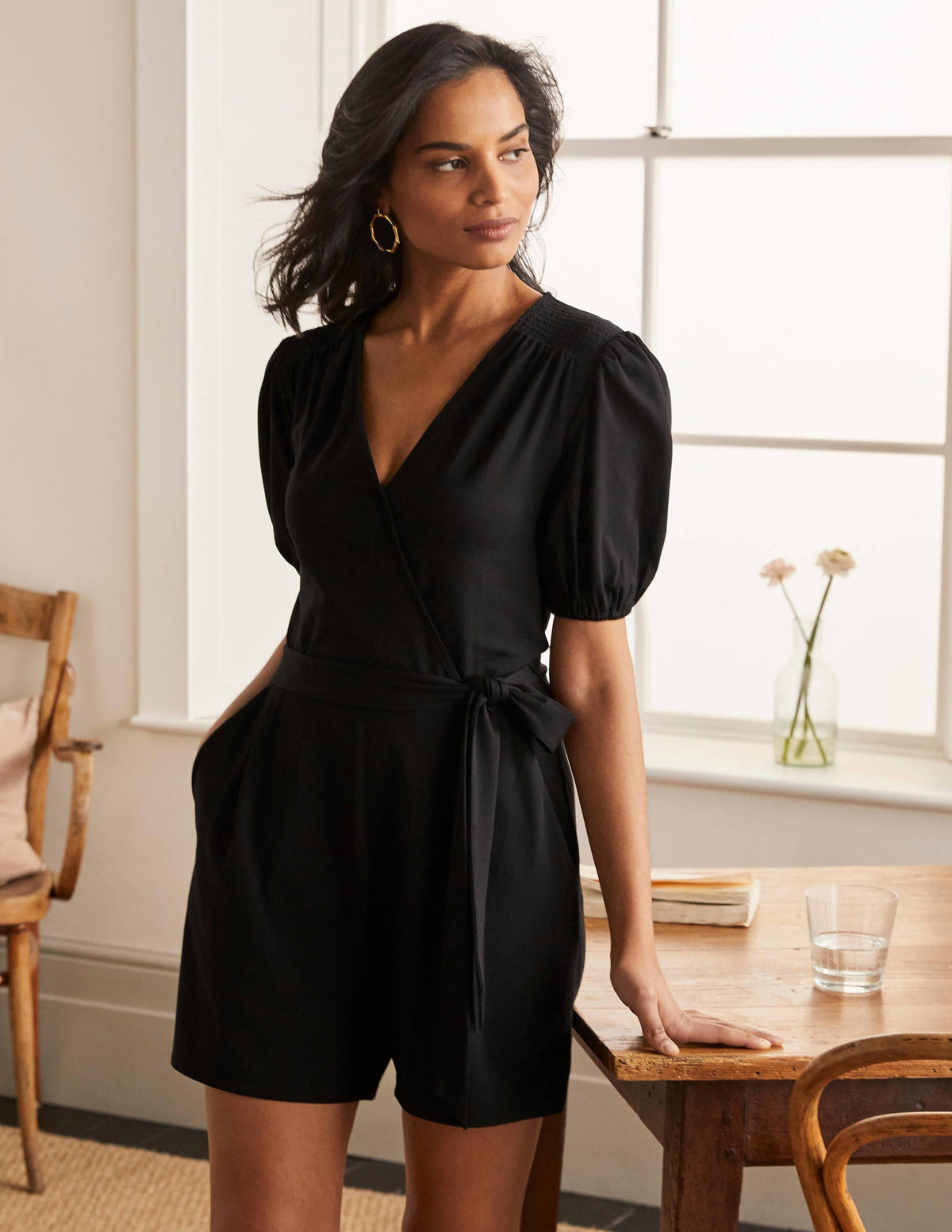 Ruby Jersey Playsuit-Black-1