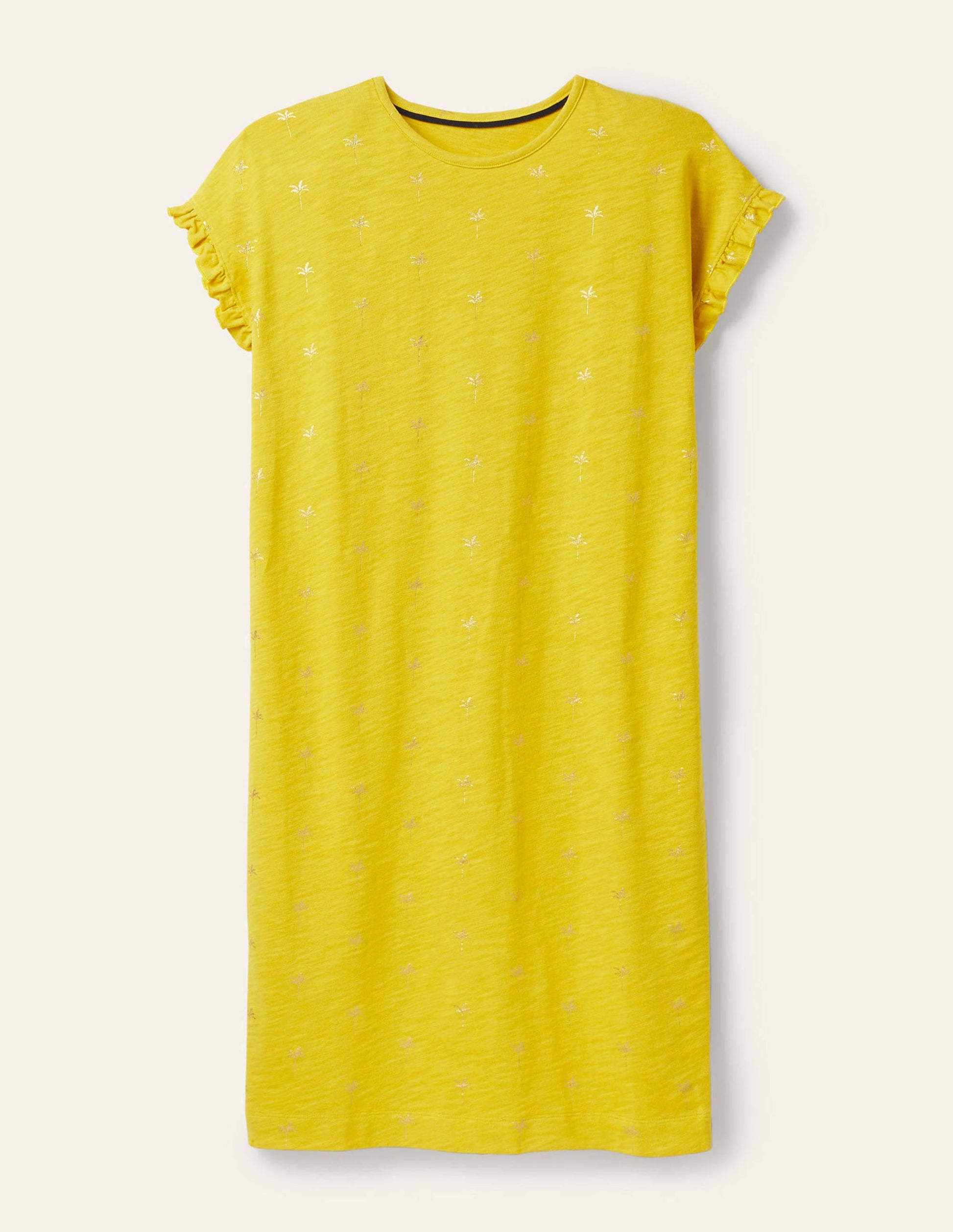 Faye Jersey T-shirt Dress-Daffodil, Rainforest Stamp-5