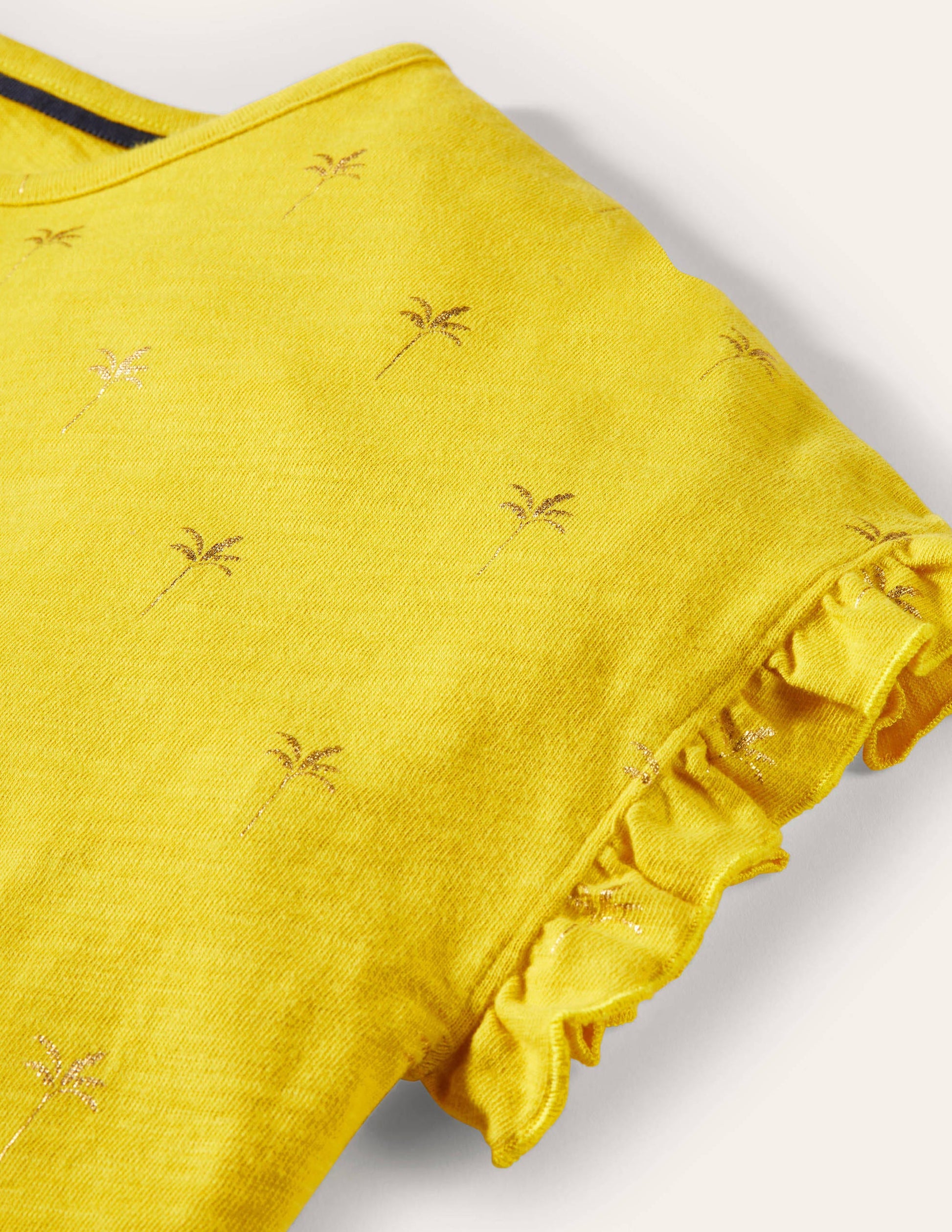 Faye Jersey T-shirt Dress-Daffodil, Rainforest Stamp-6