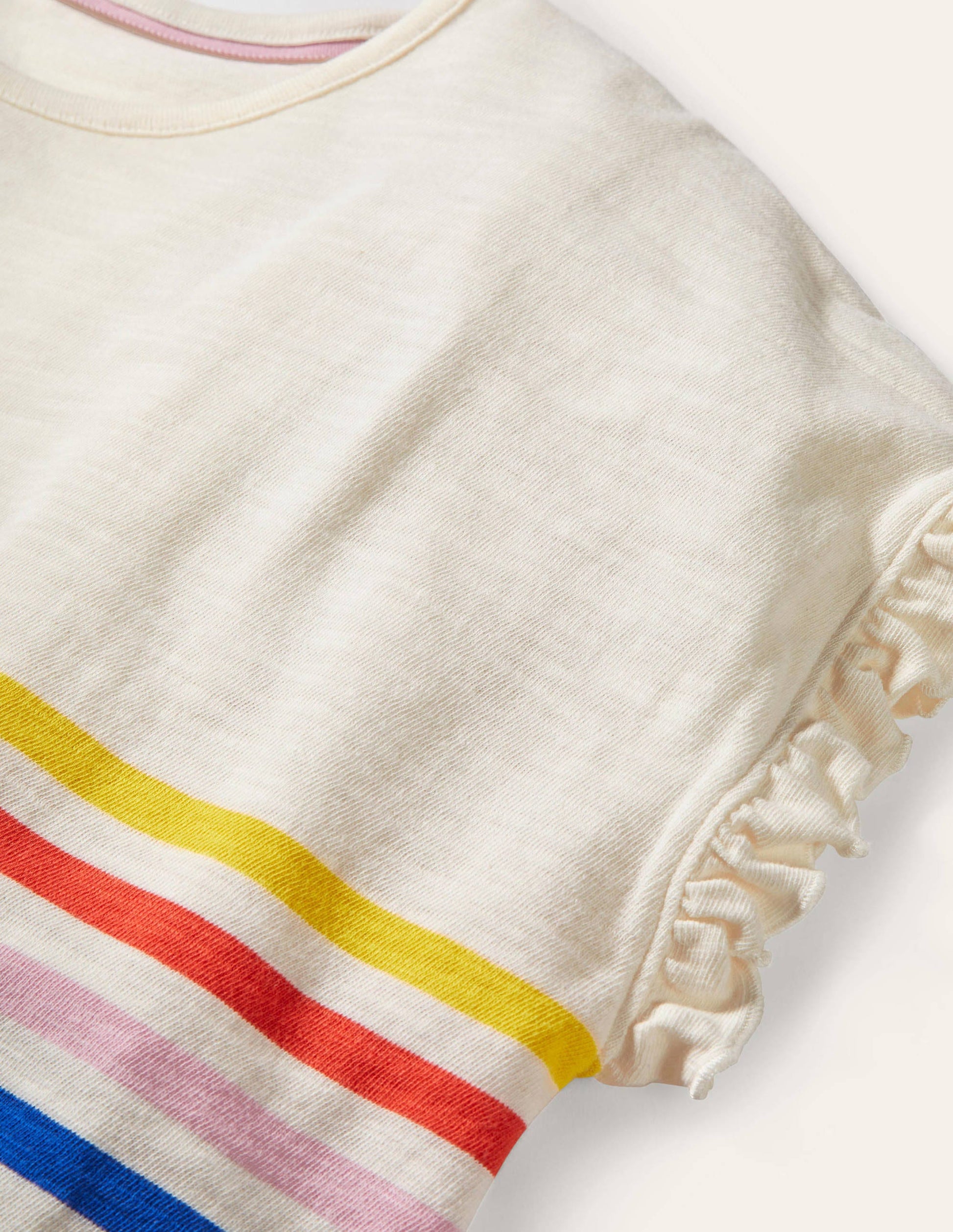 Faye Jersey T-shirt Dress-Ivory, Multi Stripe-6