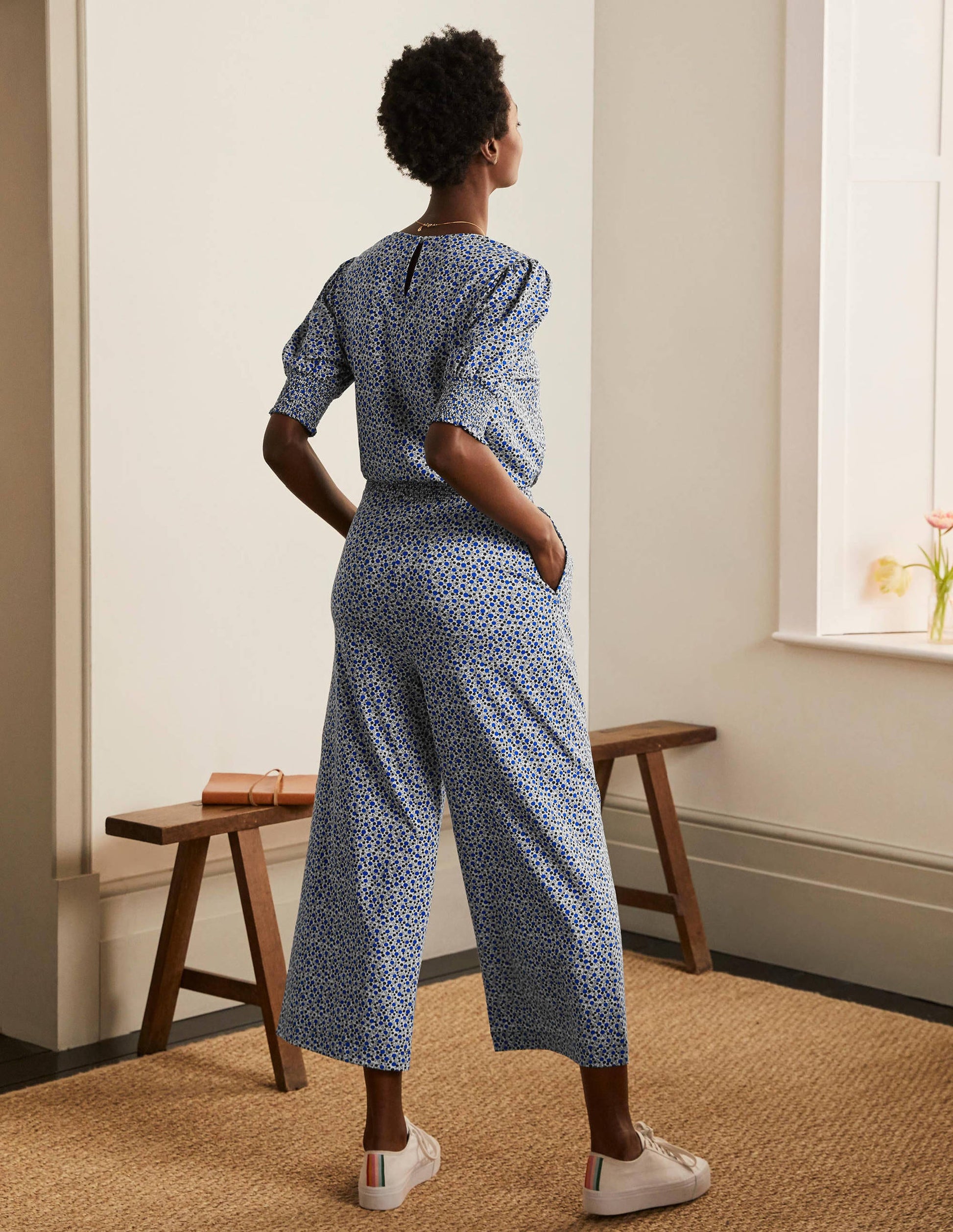 Estella Jersey Jumpsuit-Ivory, Meadow Spot-3