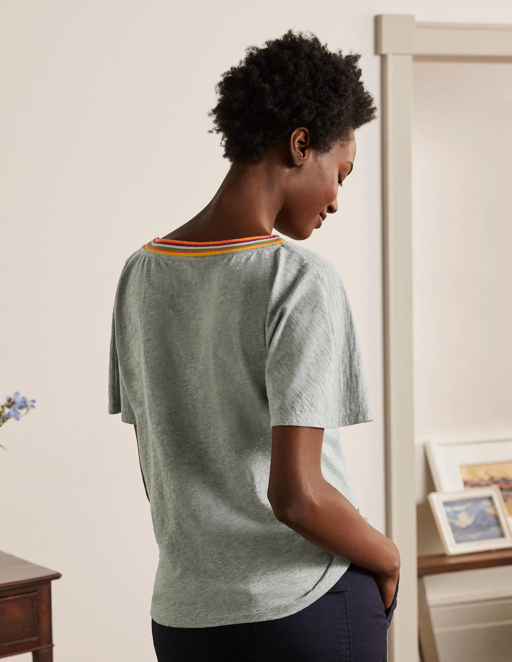 Beatrice Jersey Top-Grey Marl - Image 3