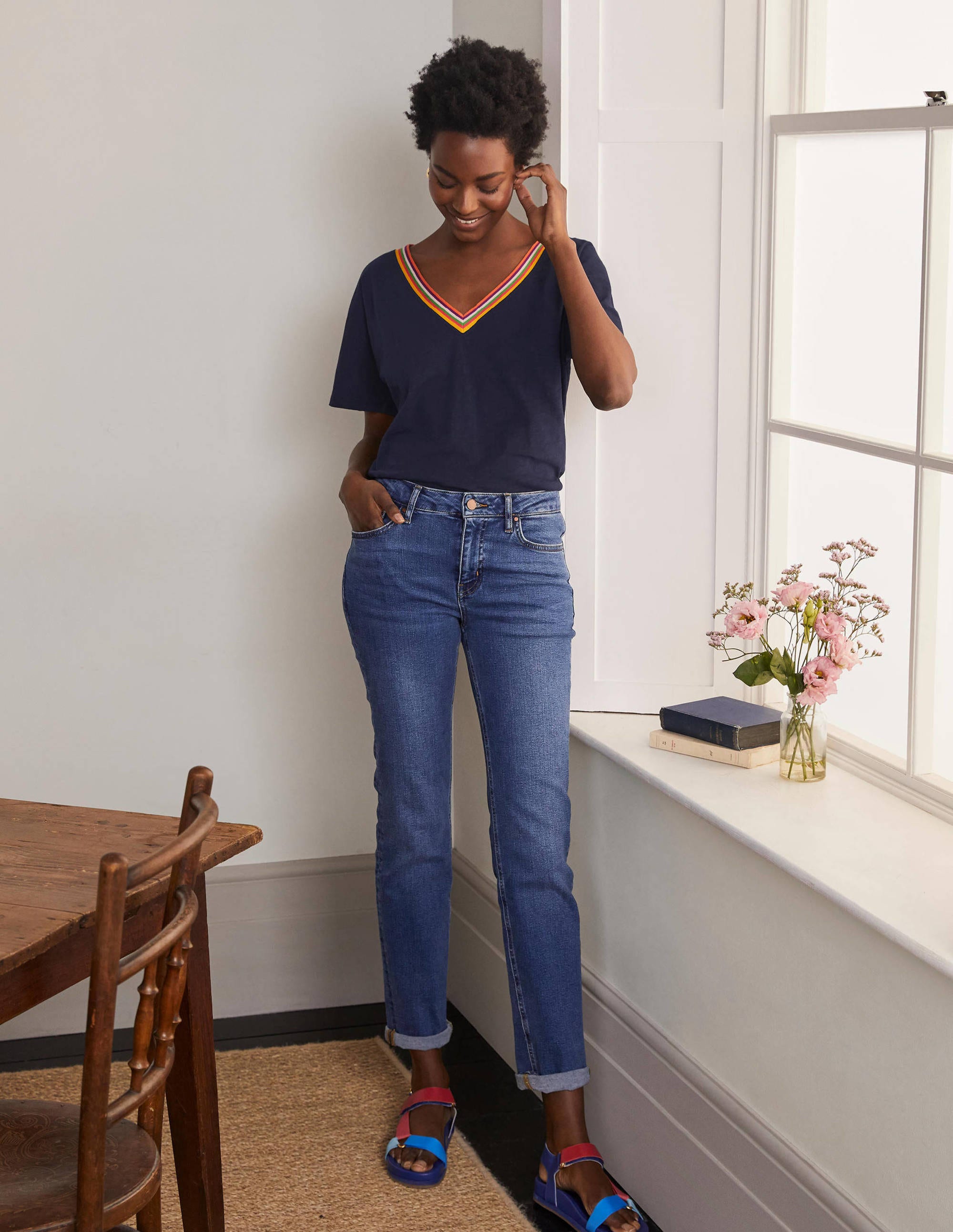 Beatrice Jersey Top-Navy - Image 2