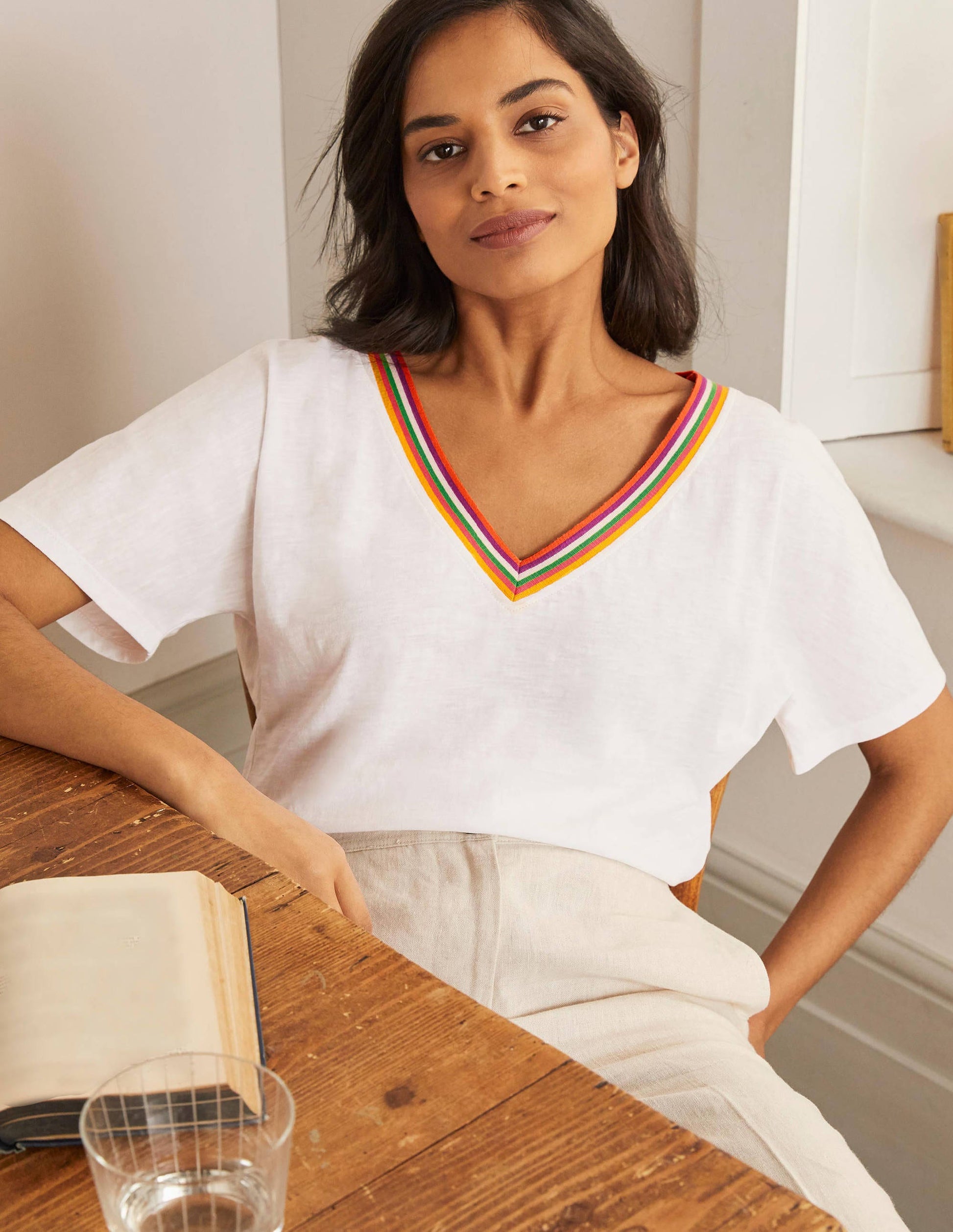 Beatrice Jersey Top-White-1