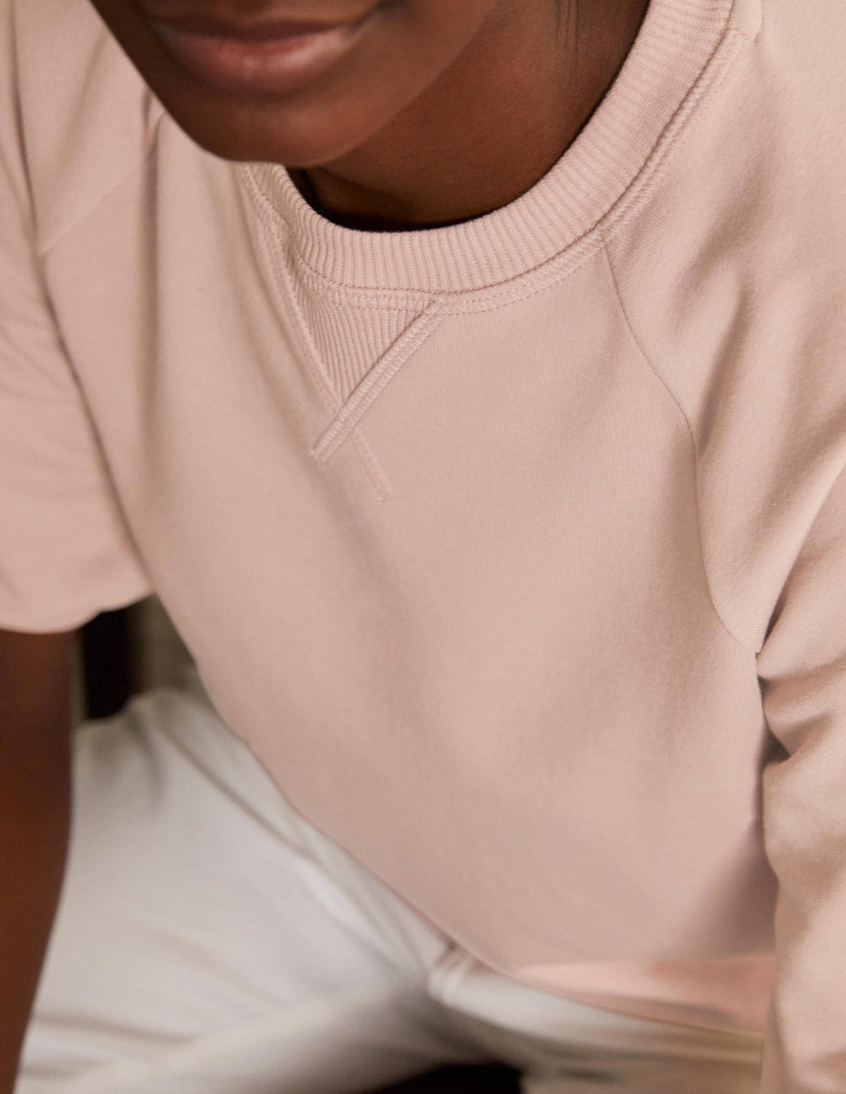 Short Puff Sleeve Sweatshirt-Milkshake - Image 4
