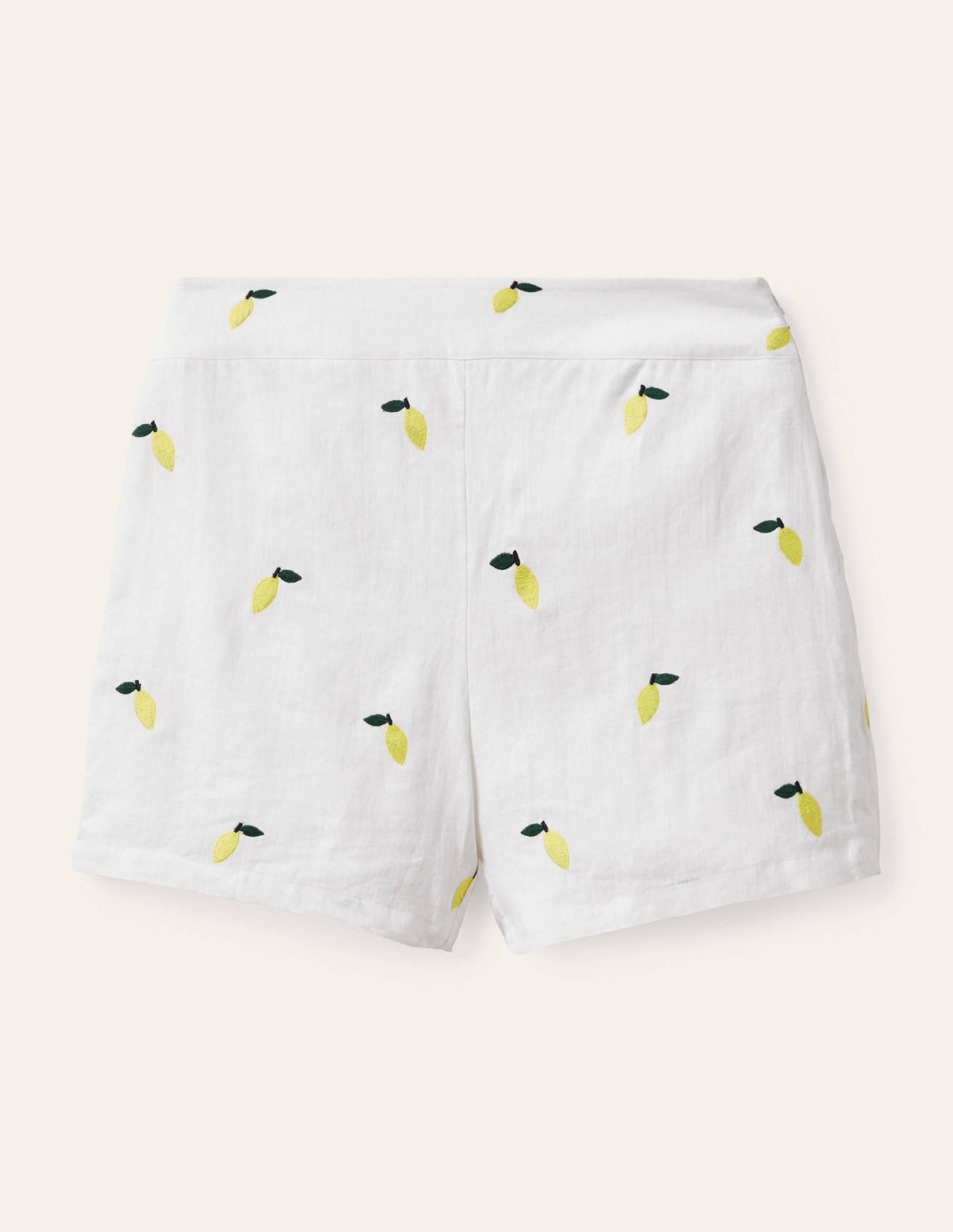 Hornsea Linen Shorts-White with Lemons - Image 6