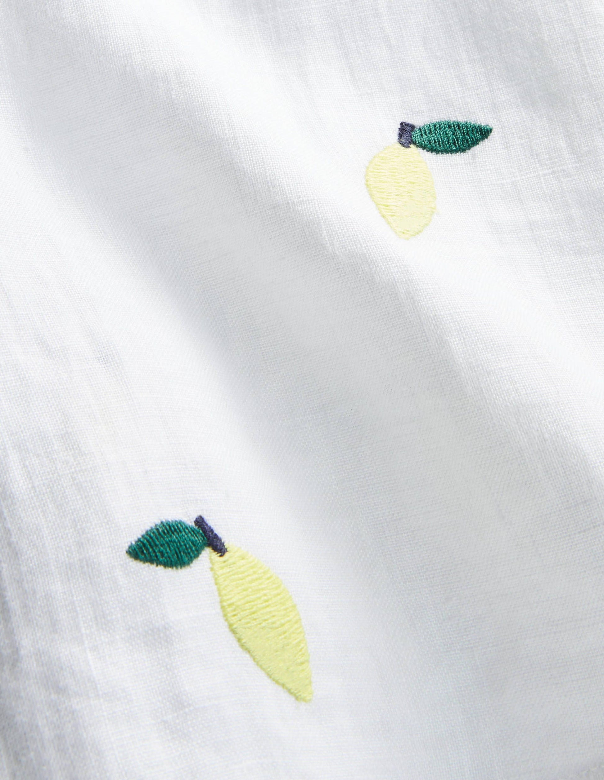 Hornsea Linen Shorts-White with Lemons-7