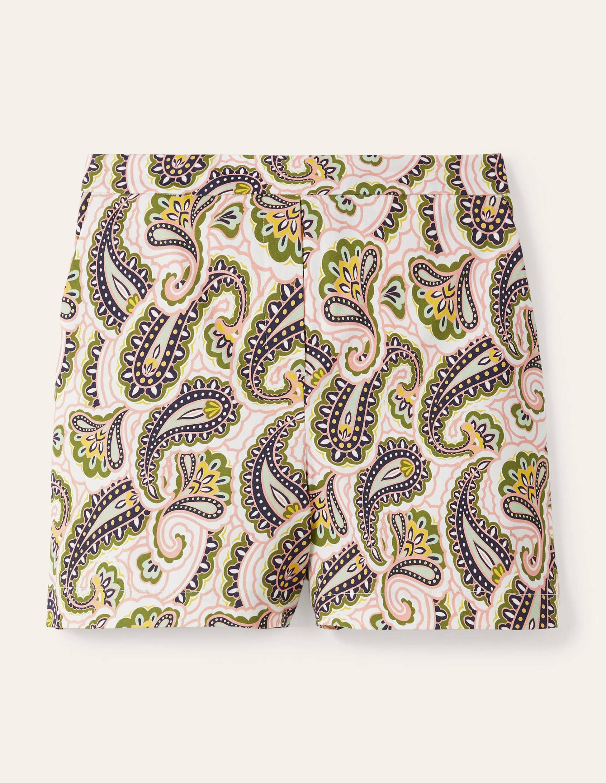 Pull On Shorts-Ivory, Summer Paisley-6