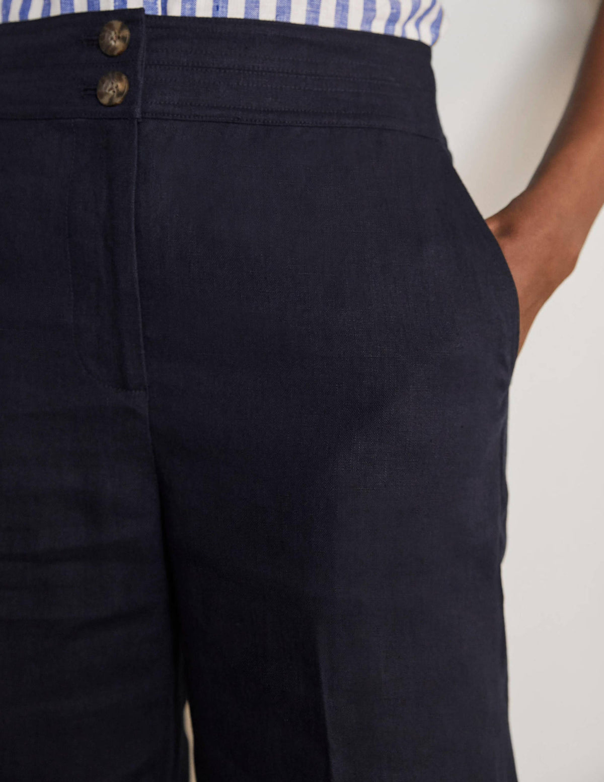 Cornwall Linen Trousers-Navy - Image 3
