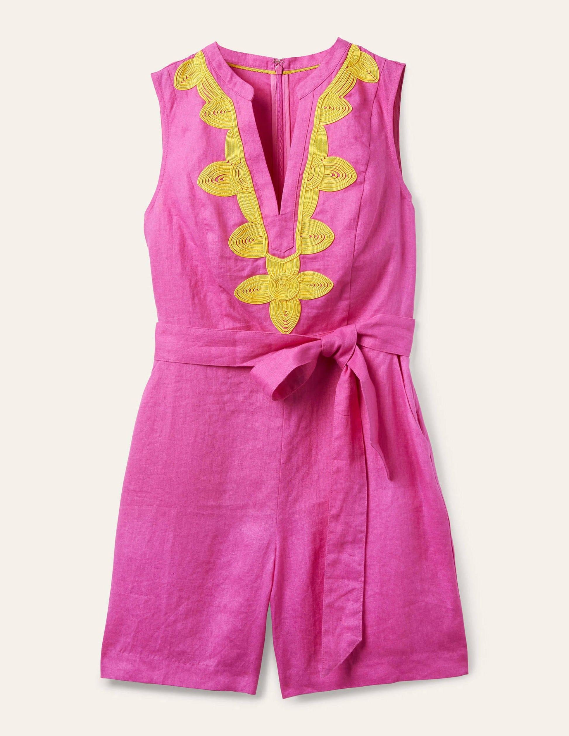Bella Embroidered Playsuit-Pop Pansy/Daffodil-7