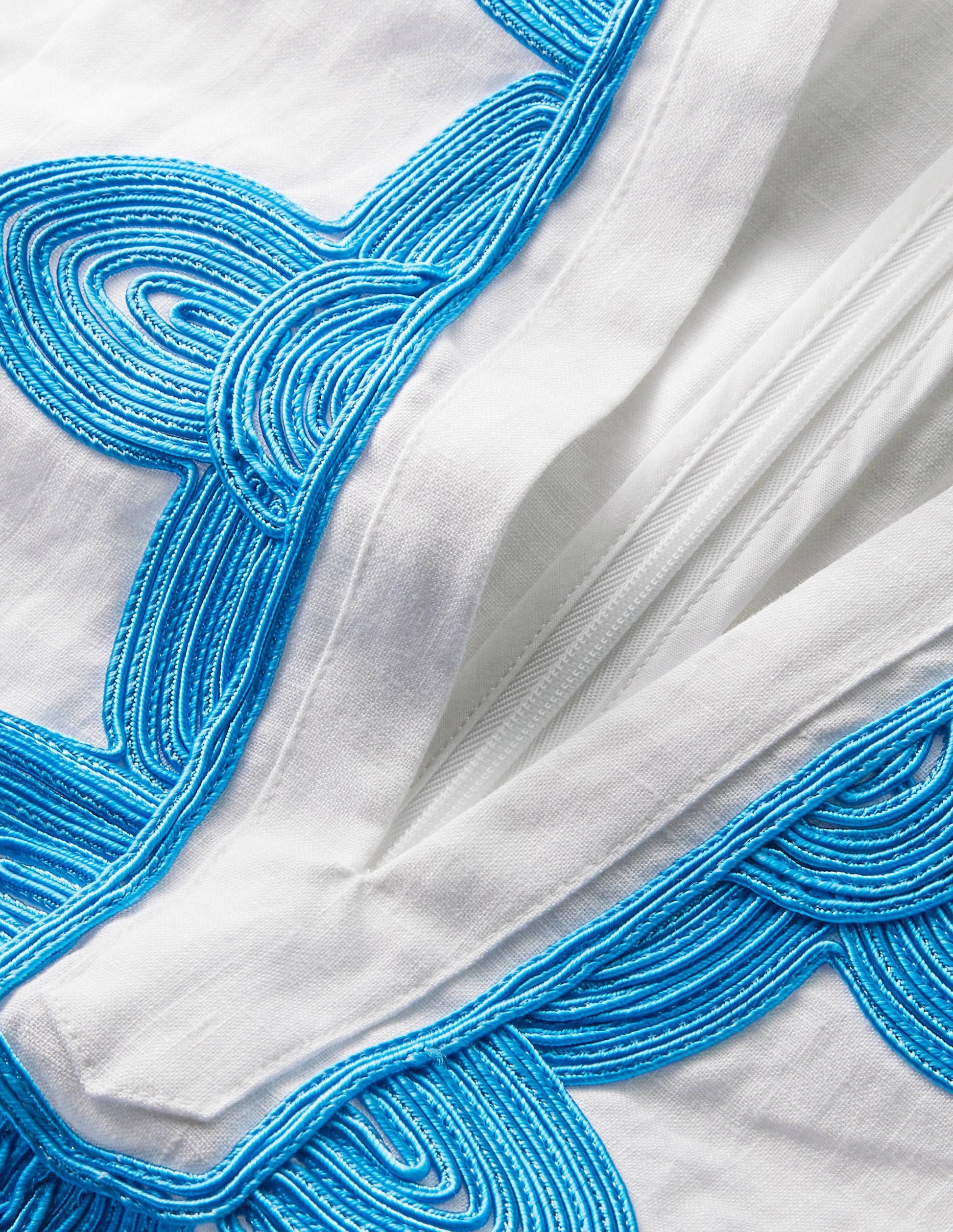 Bella Embroidered Playsuit-White/Moroccan Blue-6