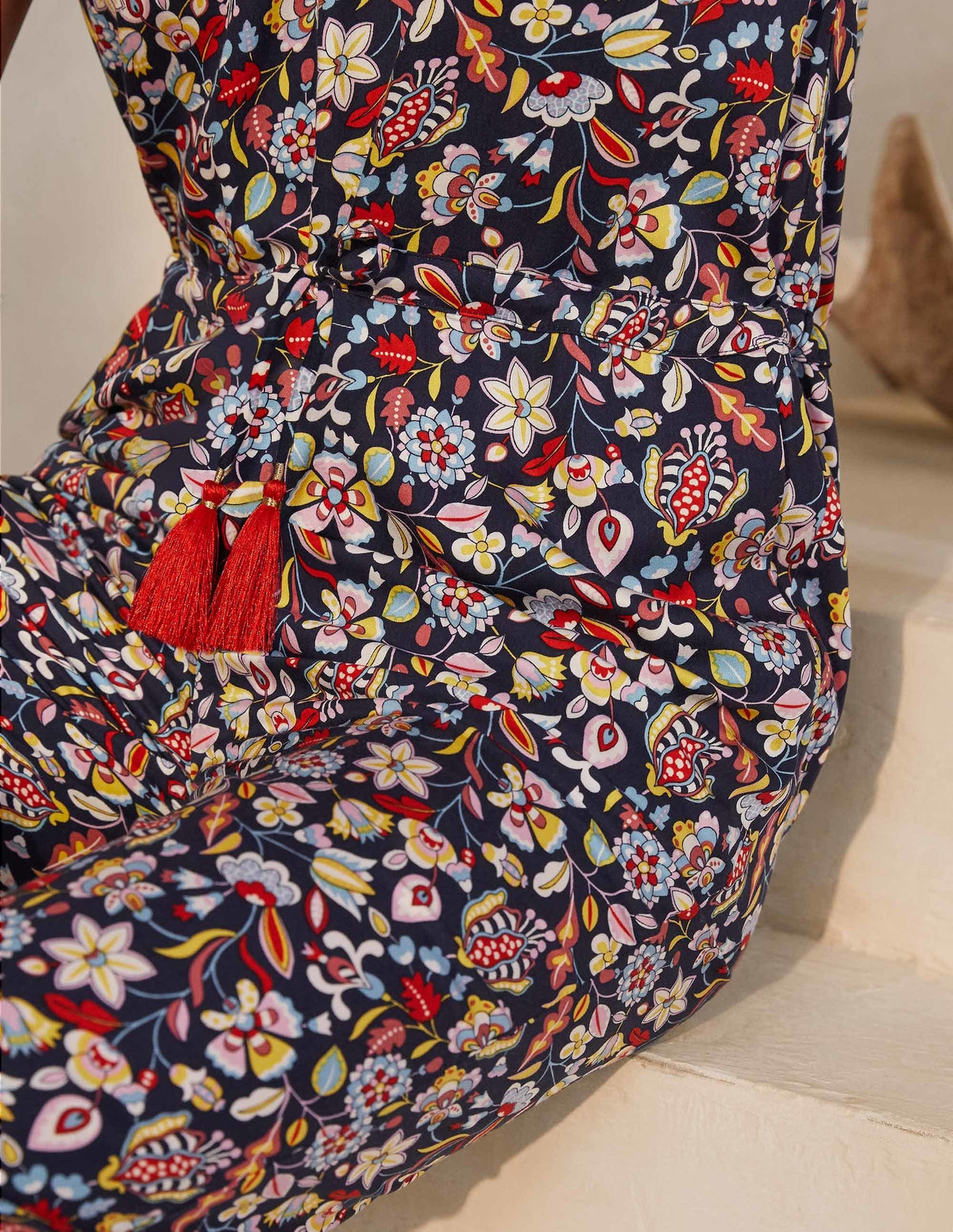 Cecilia Jumpsuit-Navy, Kaleidoscopic Floral - Image 3