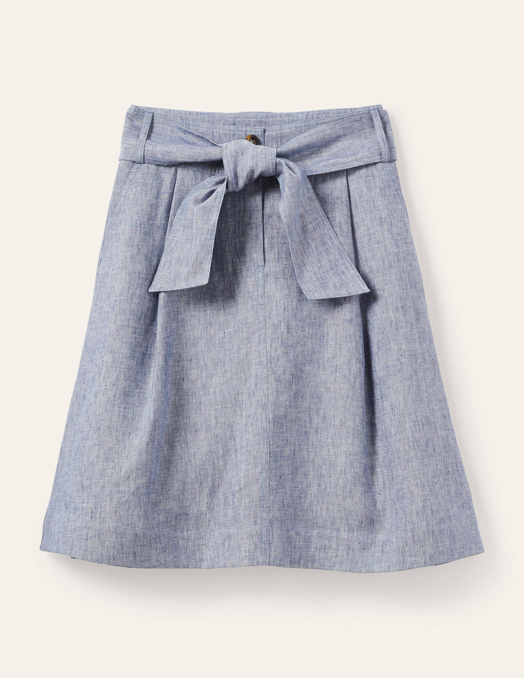 Tie Waist Slouchy Skirt-Chambray - Image 5