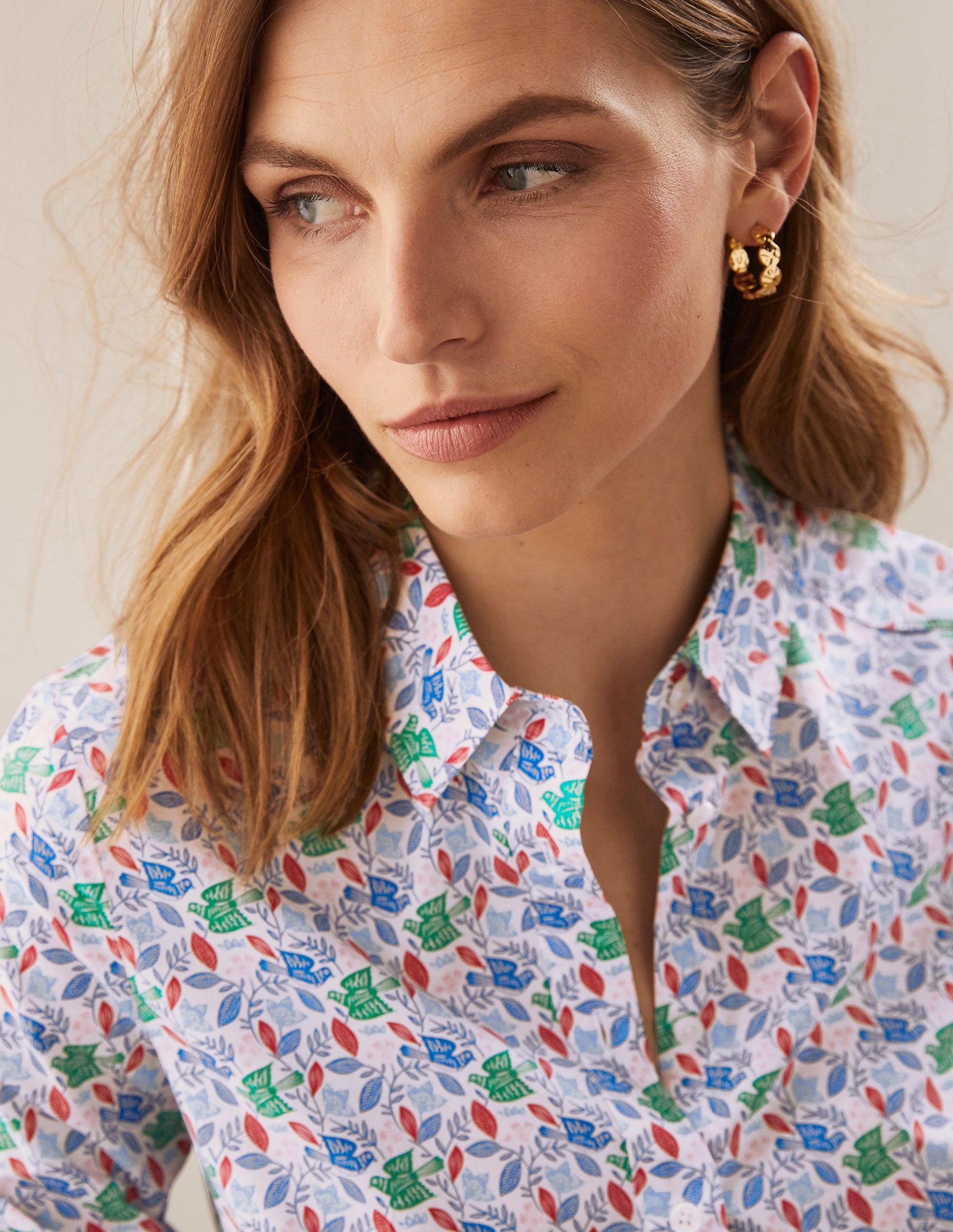 Modern Classic Shirt-Ivory, Meadow Flight-3