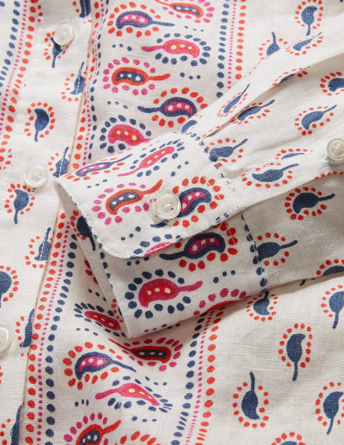 Linen Shirt-Ivory, Paisley Stamp-6