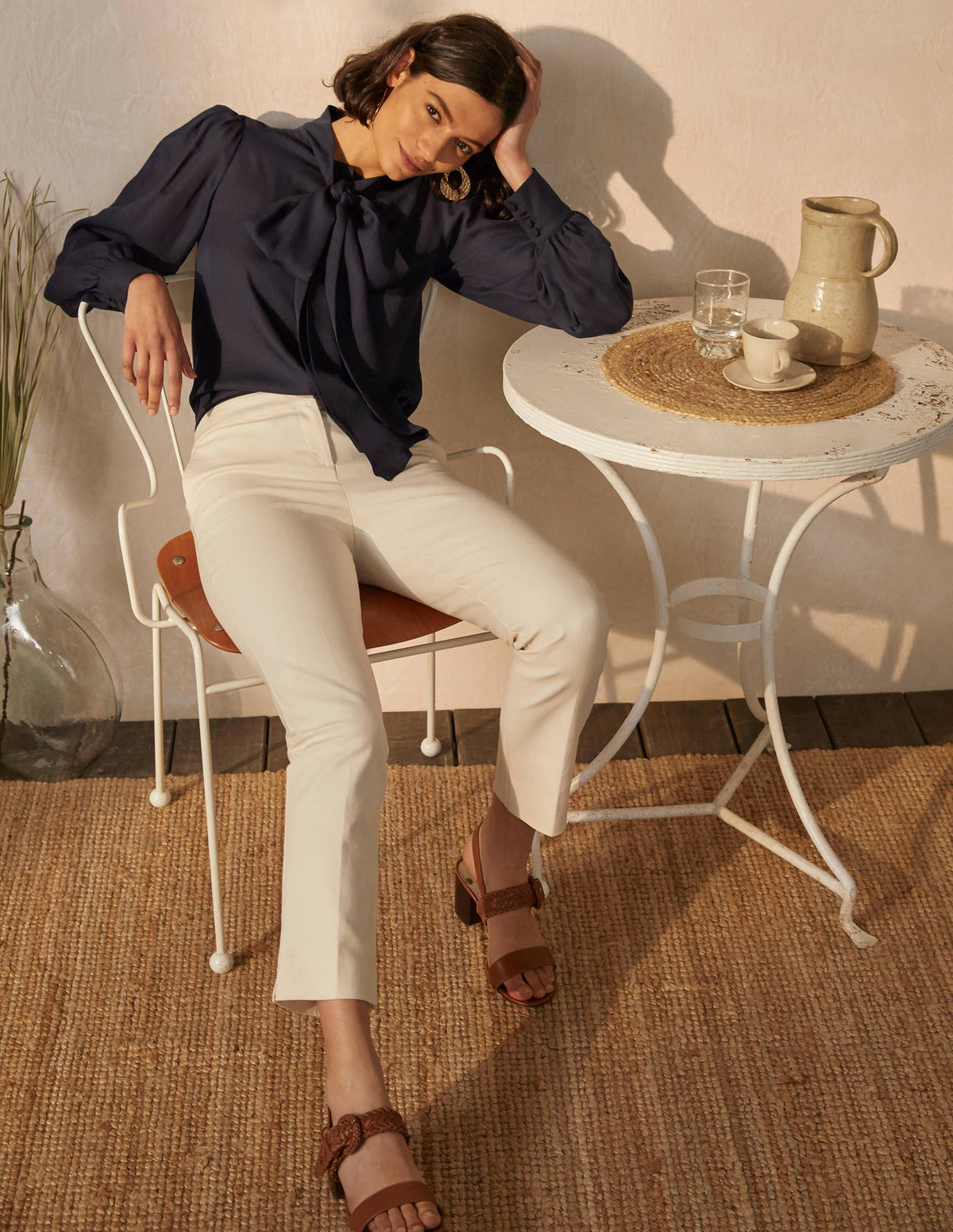 Rosaline Silk Blouse-Navy - Image 1
