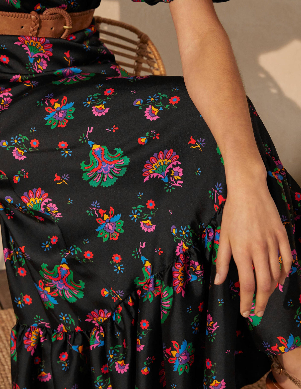 Tillie Maxi Dress-Black, Opulent Posy - Image 1