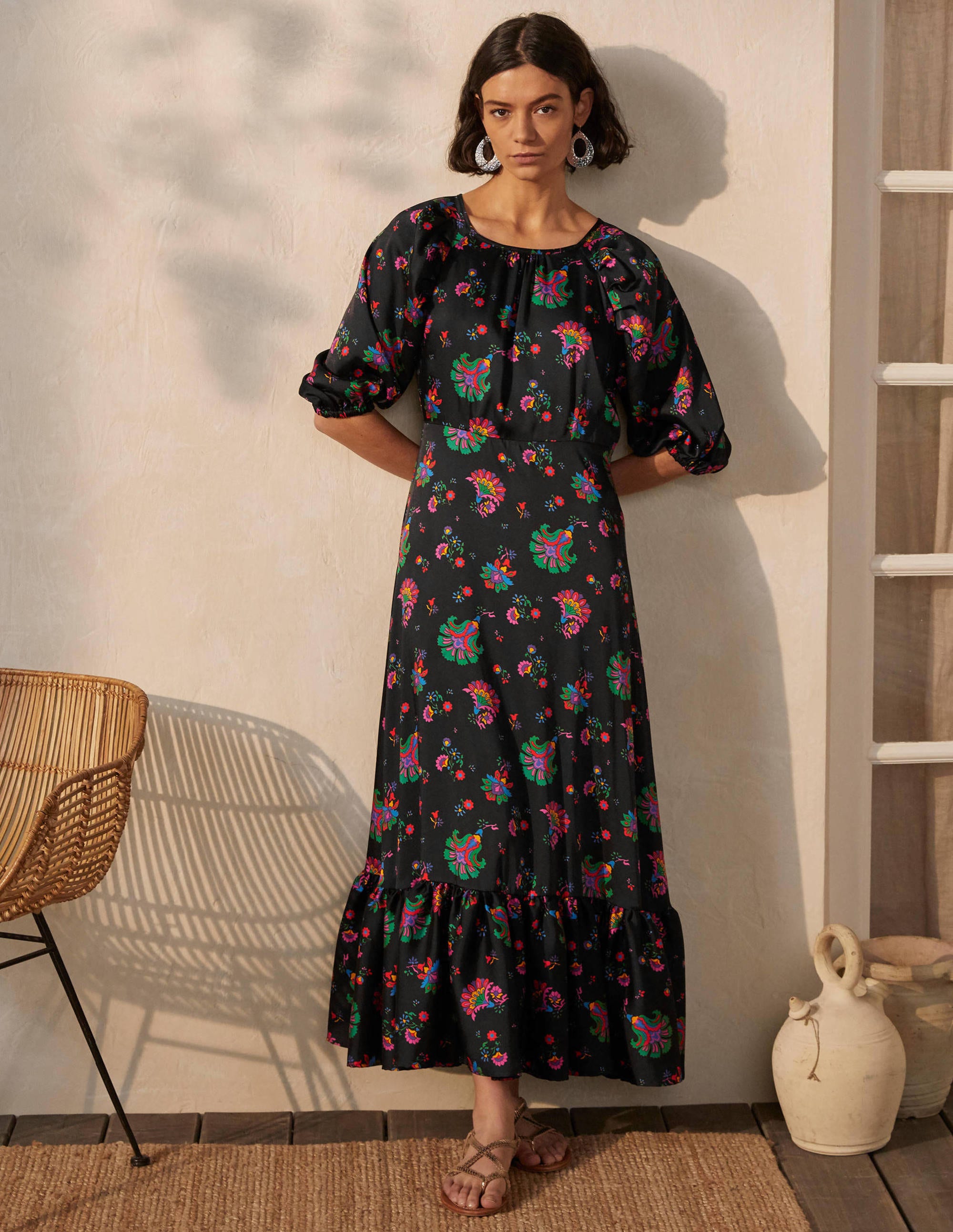 Tillie Maxi Dress-Black, Opulent Posy - Image 3