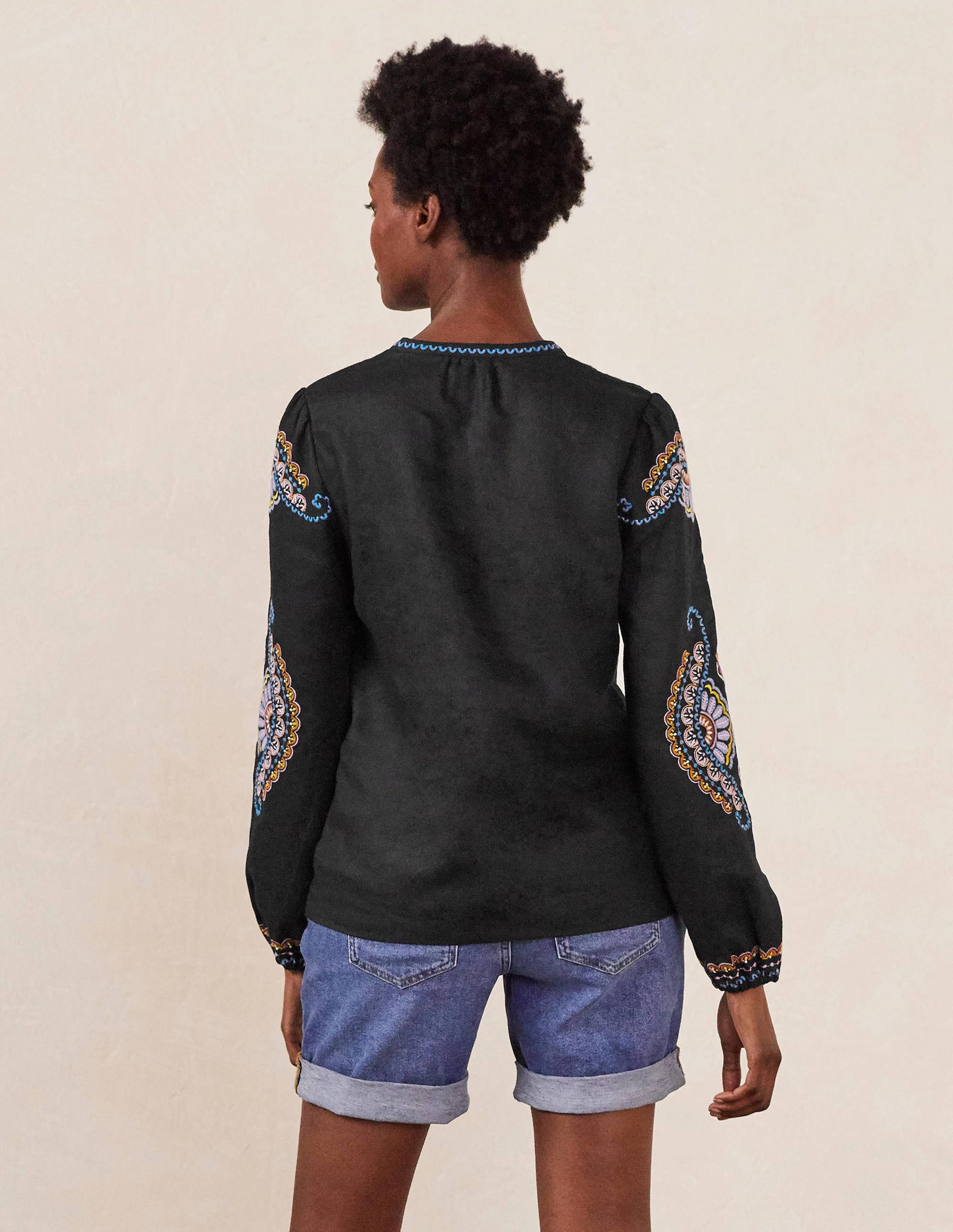 Eden Embroidered Top-Black-2