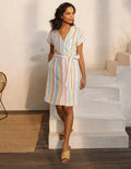 Evie Linen Shirt Dress-Multistripe