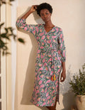 Daria Cotton Midi Dress-Navy, Summer Paisley