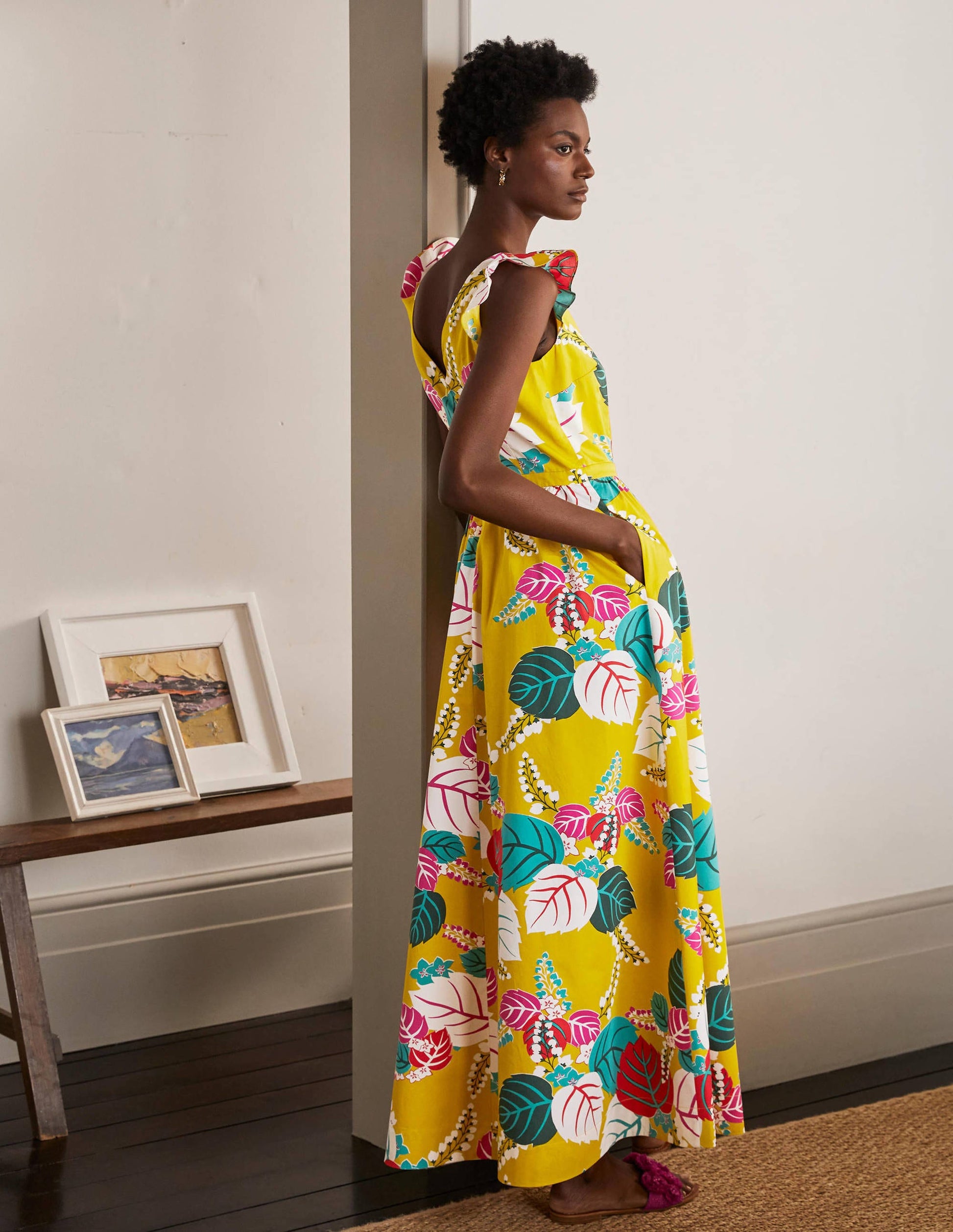 Andrea Frill Sleeve Maxi Dress-Daffodil, Holiday Tropic-2