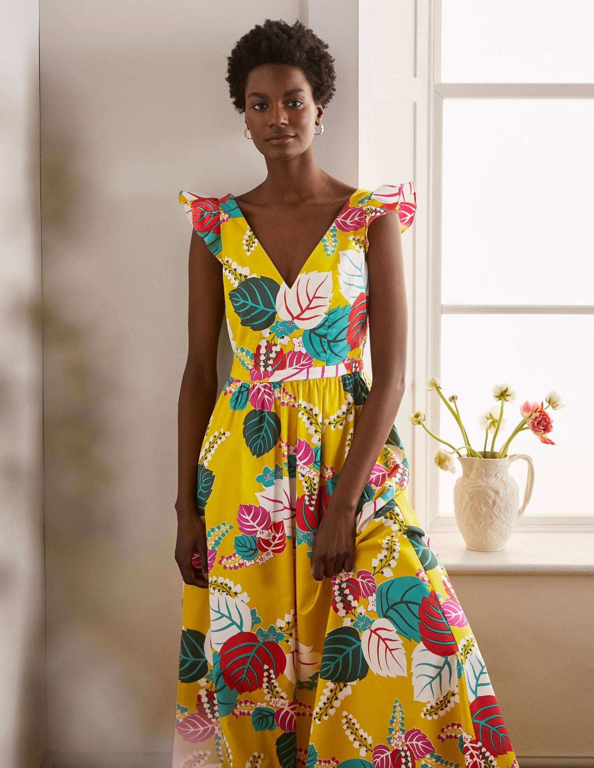 Andrea Frill Sleeve Maxi Dress-Daffodil, Holiday Tropic-3