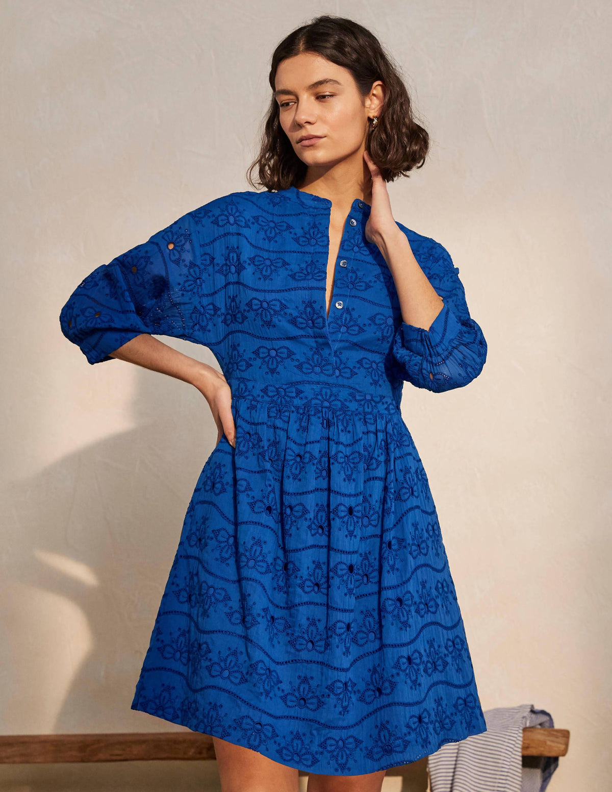Broderie Cotton Dress-Summit - Image 5