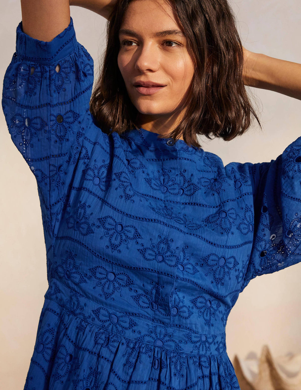 Broderie Cotton Dress-Summit - Image 3