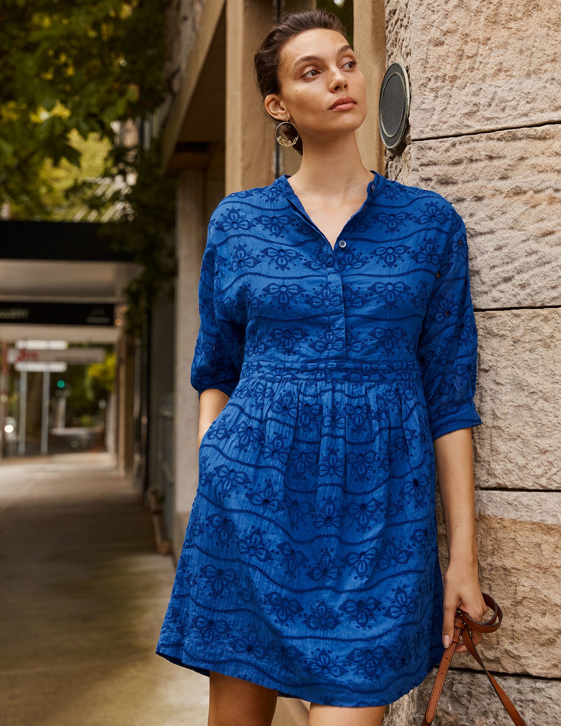Broderie Cotton Dress-Summit-4