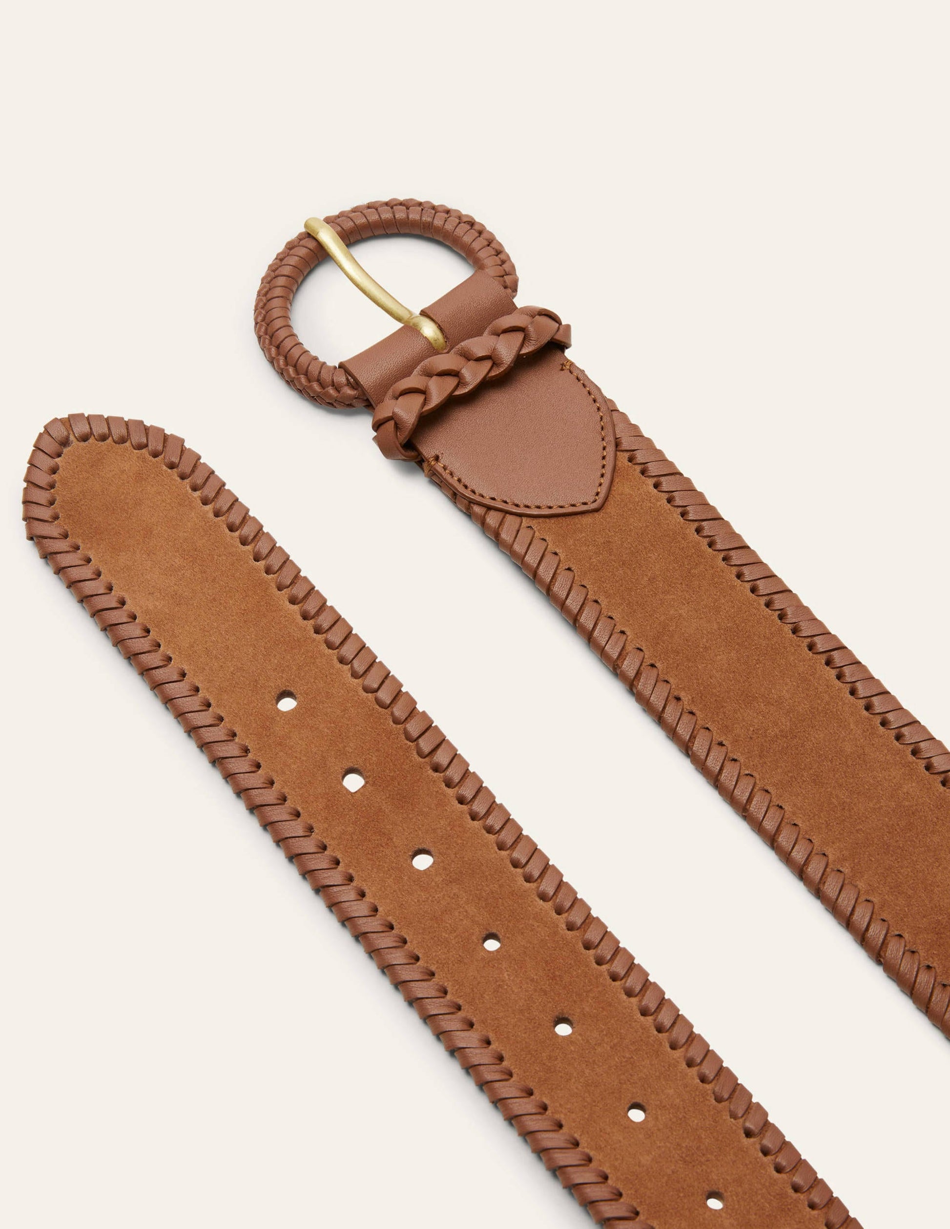 Woven Waist Belt-Tan-2