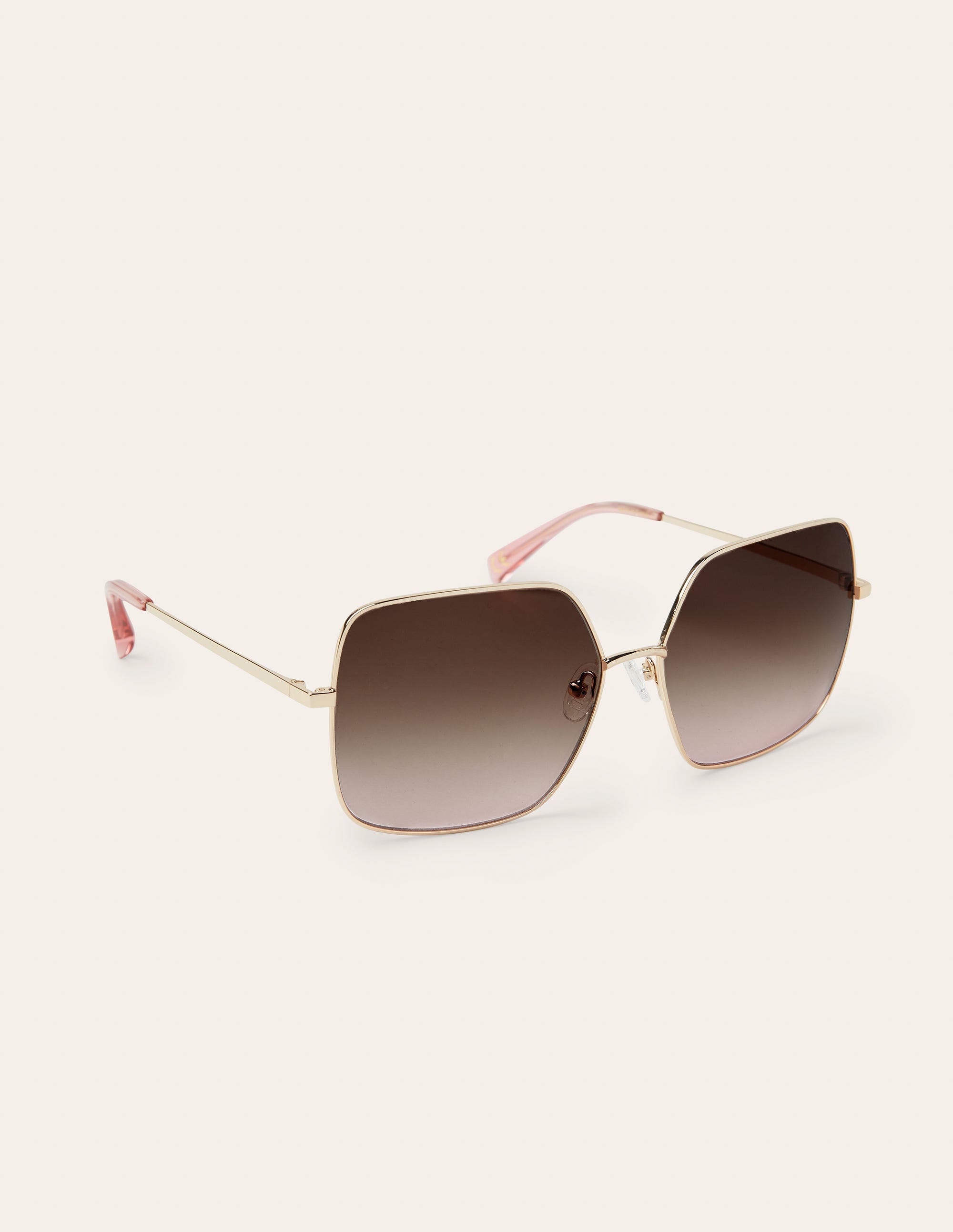 Wire Frame Sunglasses-Brown - Image 1